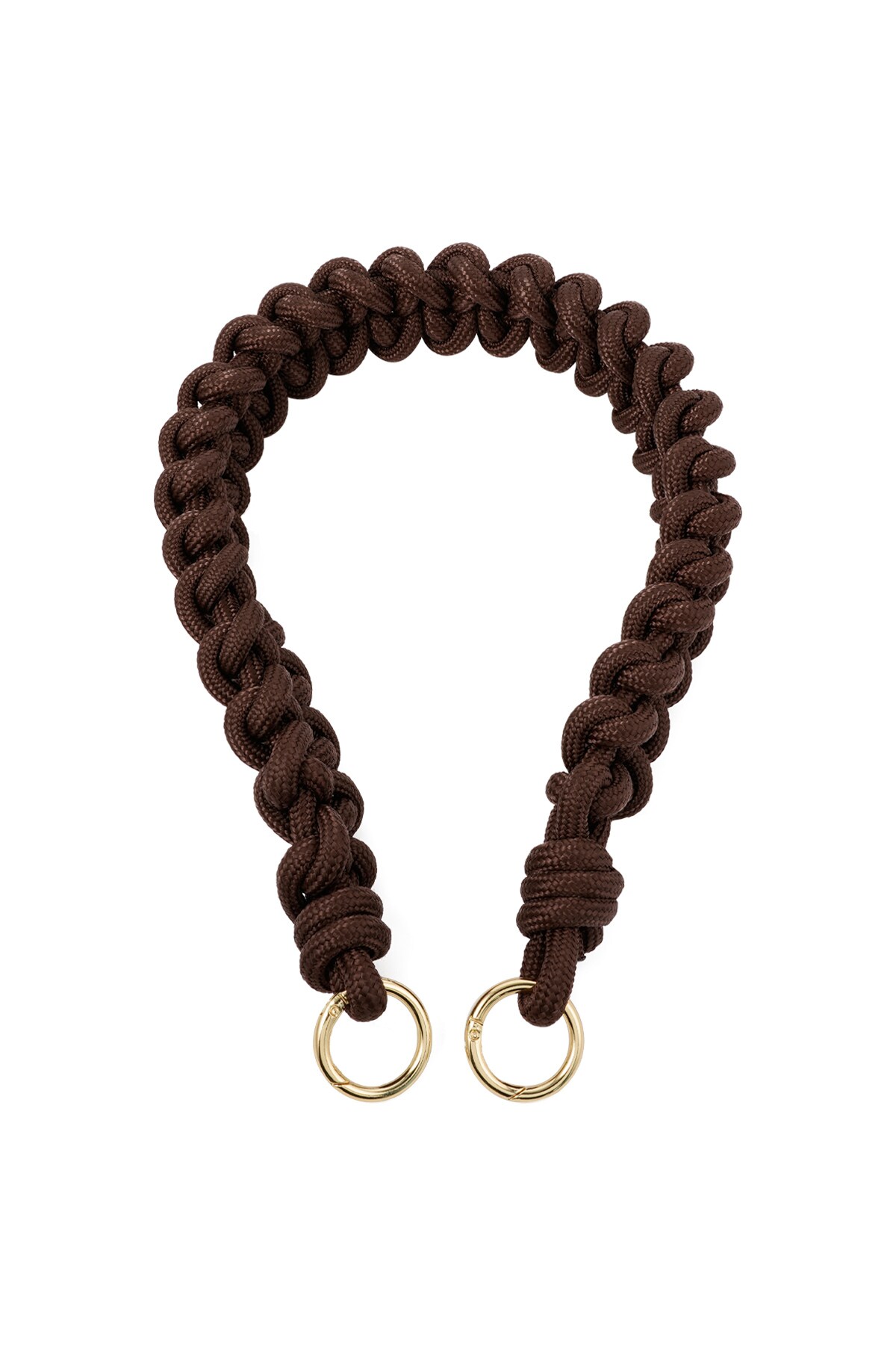 Braided bag strap dark brown h5 