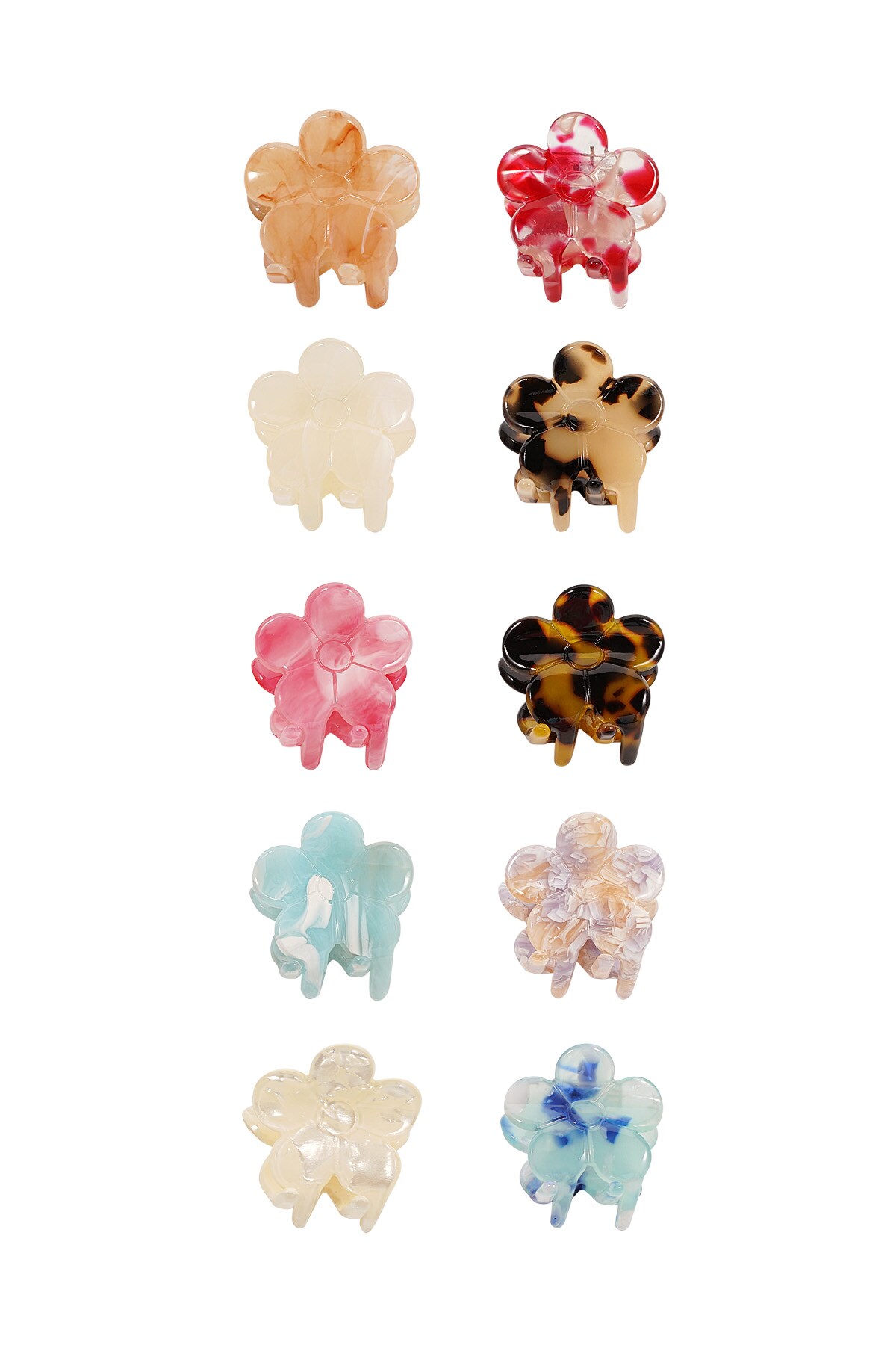 Hair clip box flower shaped - multi 