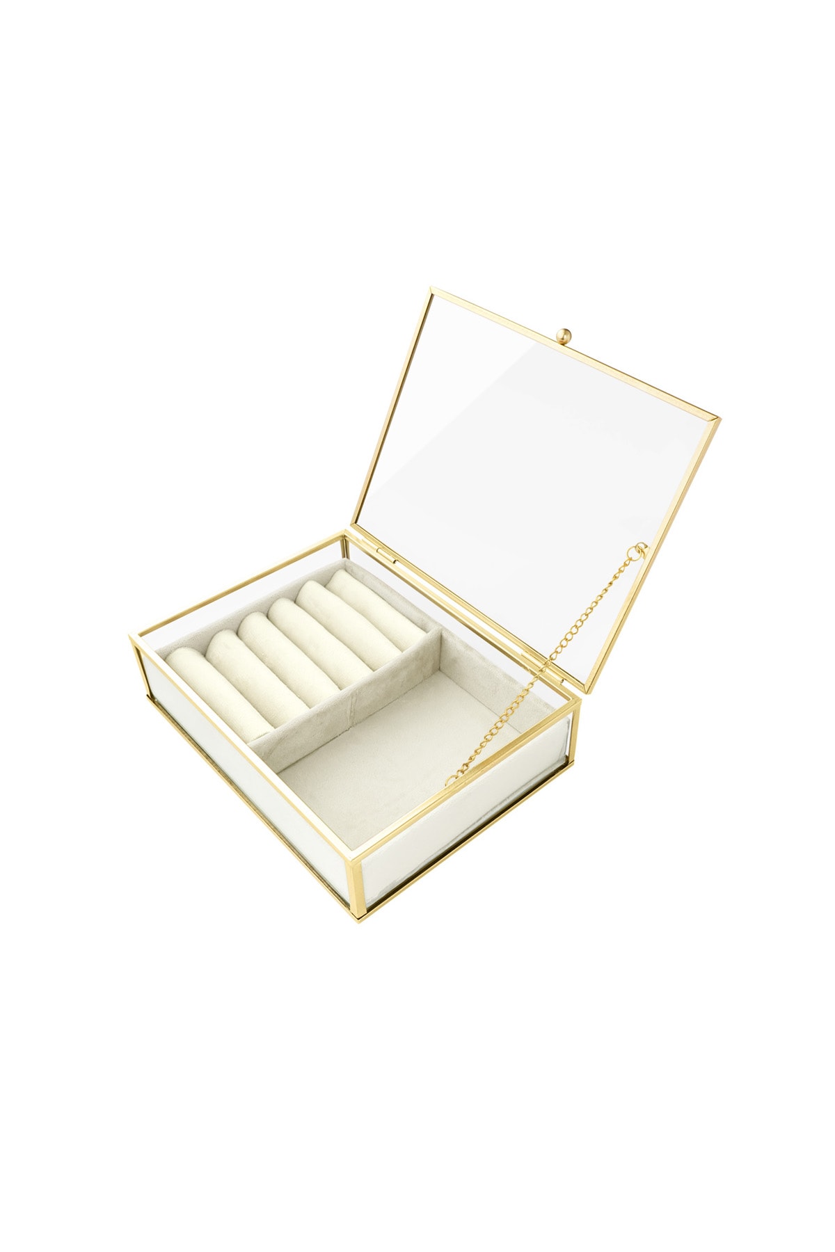 Glass two-compartment display - white 