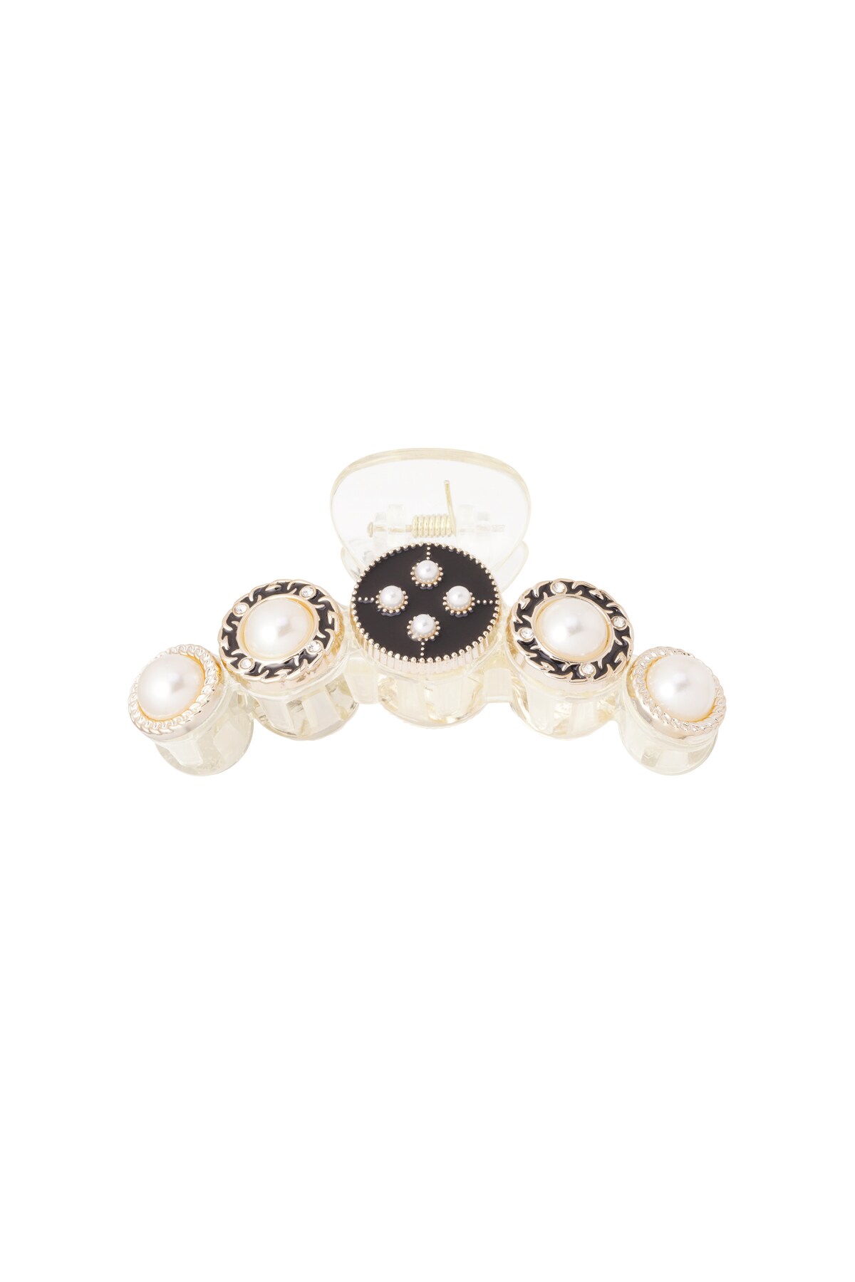 Hair clip graceful pearls - Gold color h5 