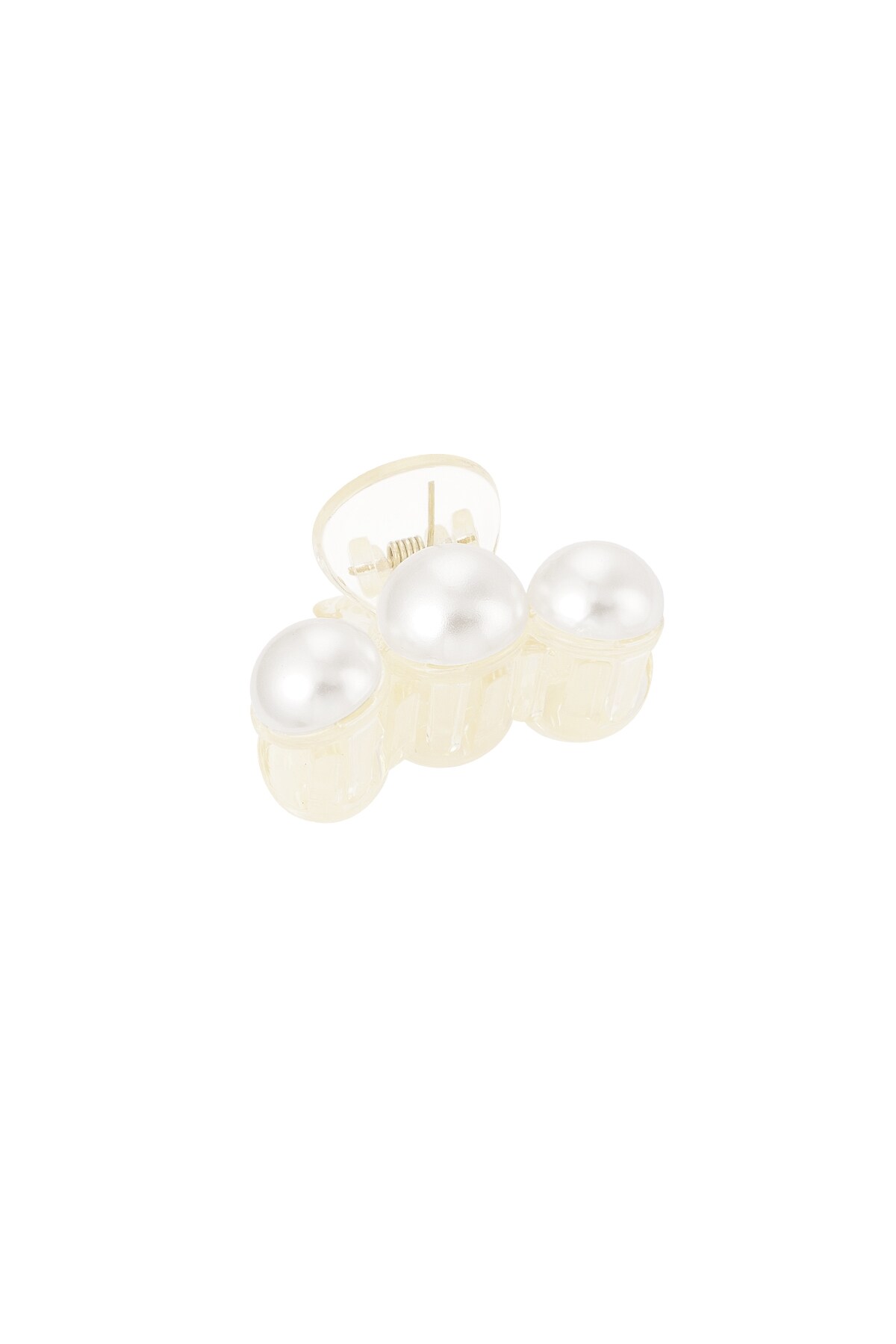 Hair clip 3 pearls white h5 