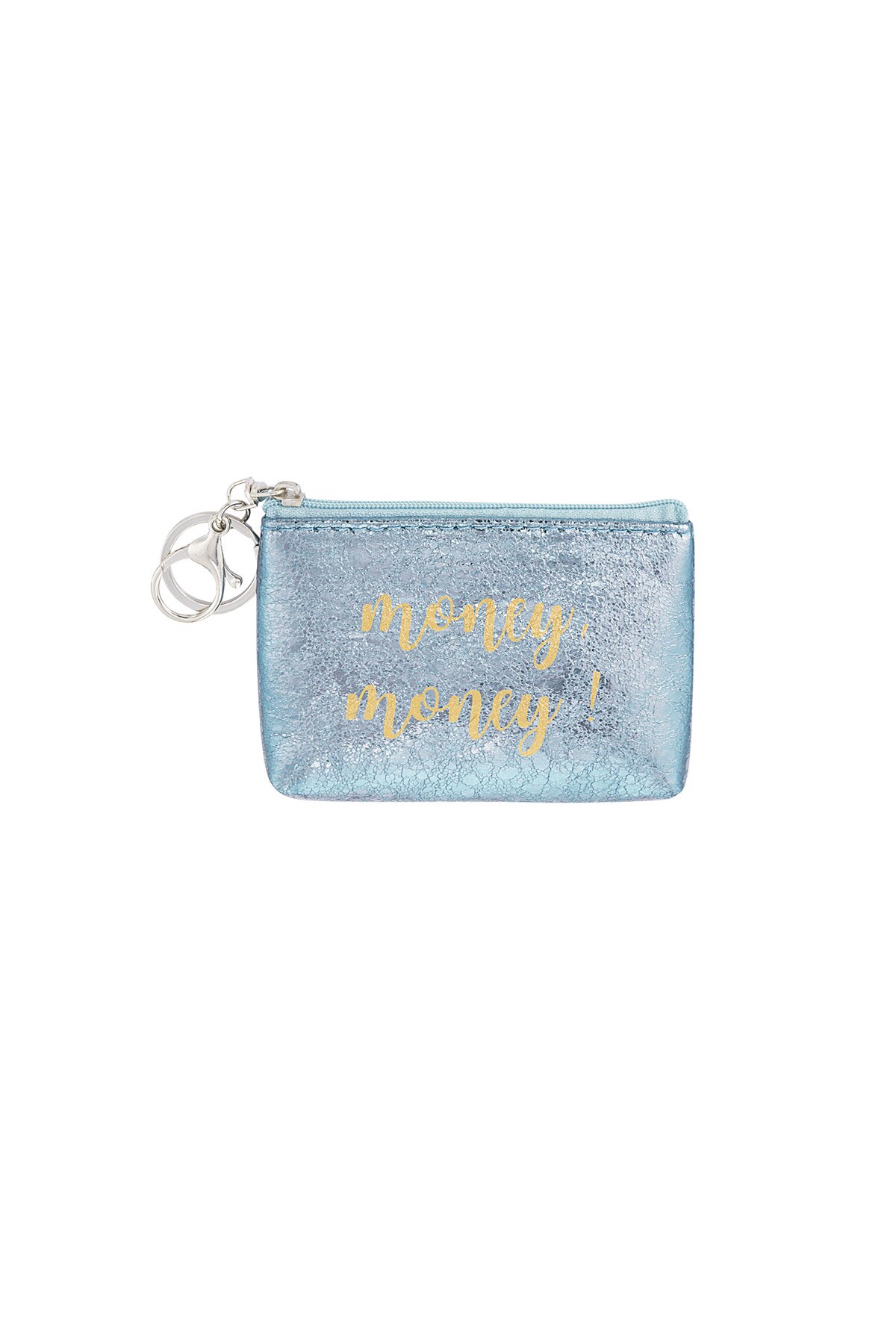 Keychain wallet metallic money money - blue 