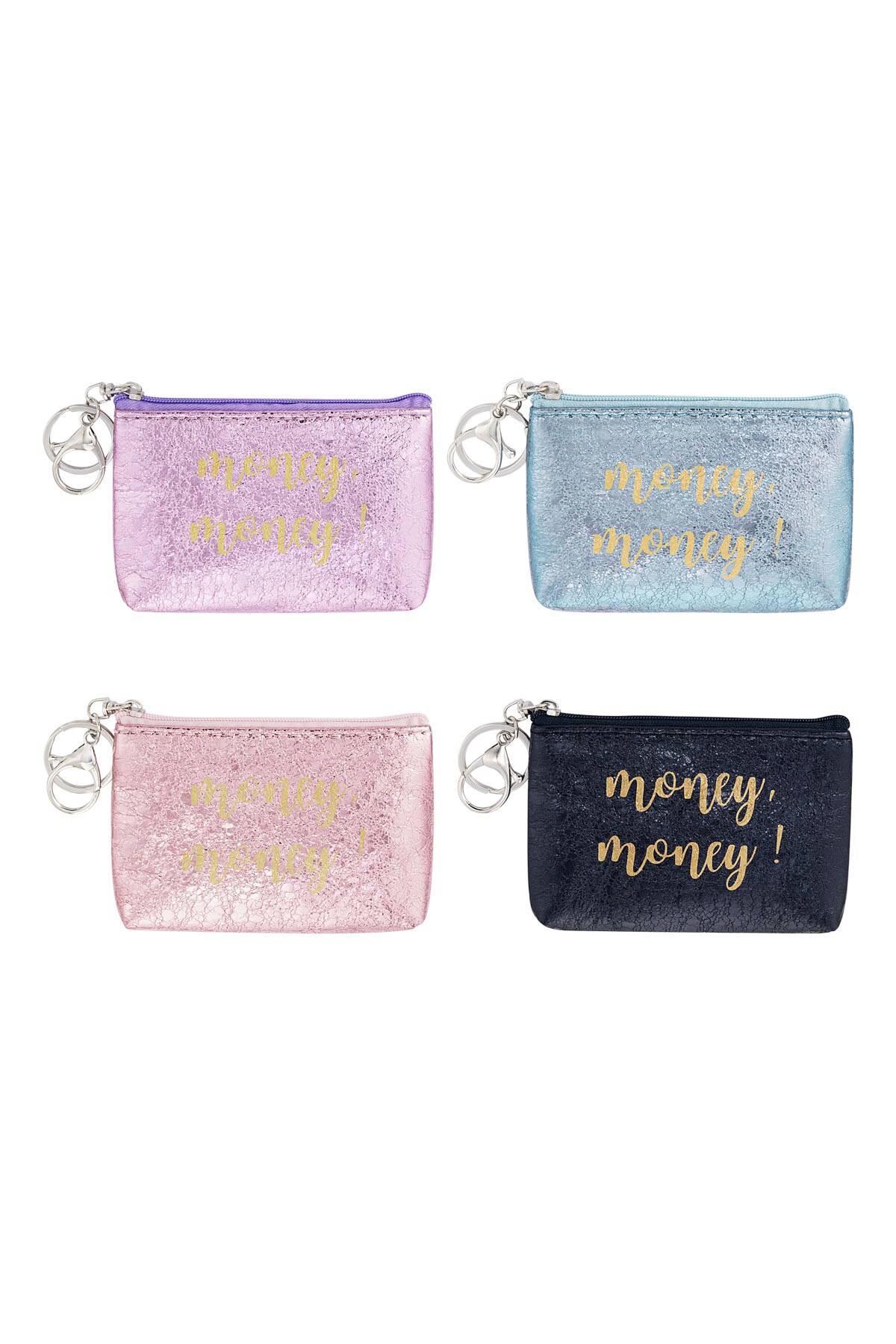 Keychain wallet metallic money money - blue Picture3