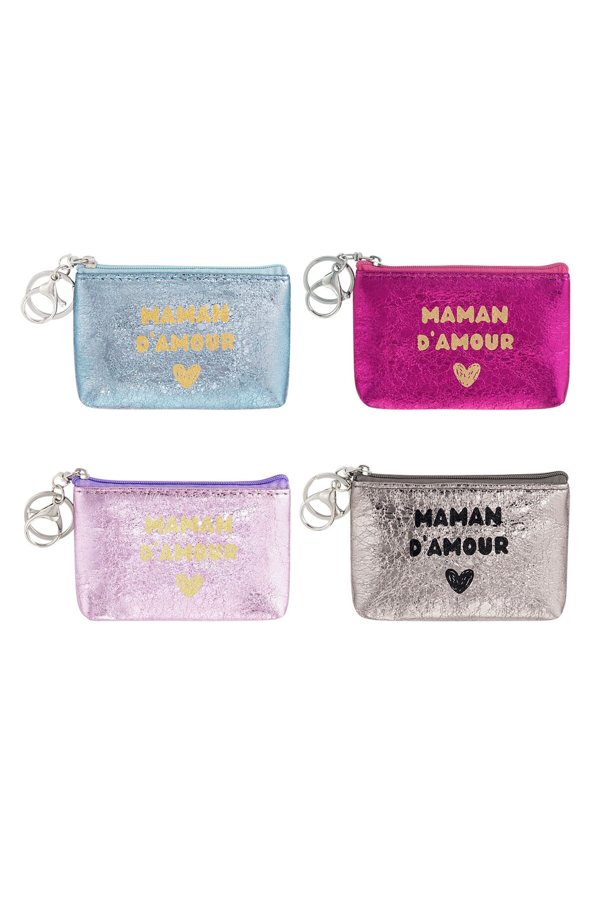 Keychain wallet metallic maman d'amour - Silver color h5 Picture2