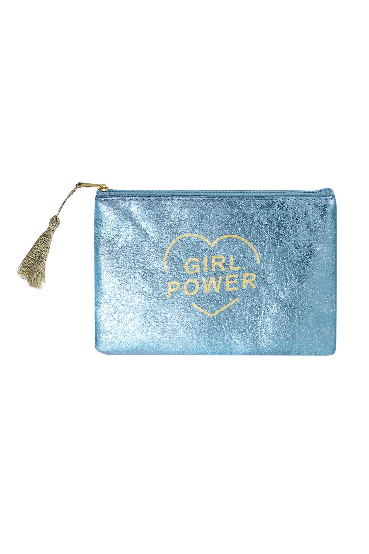 Make-up bag metallic girl power - blue h5 