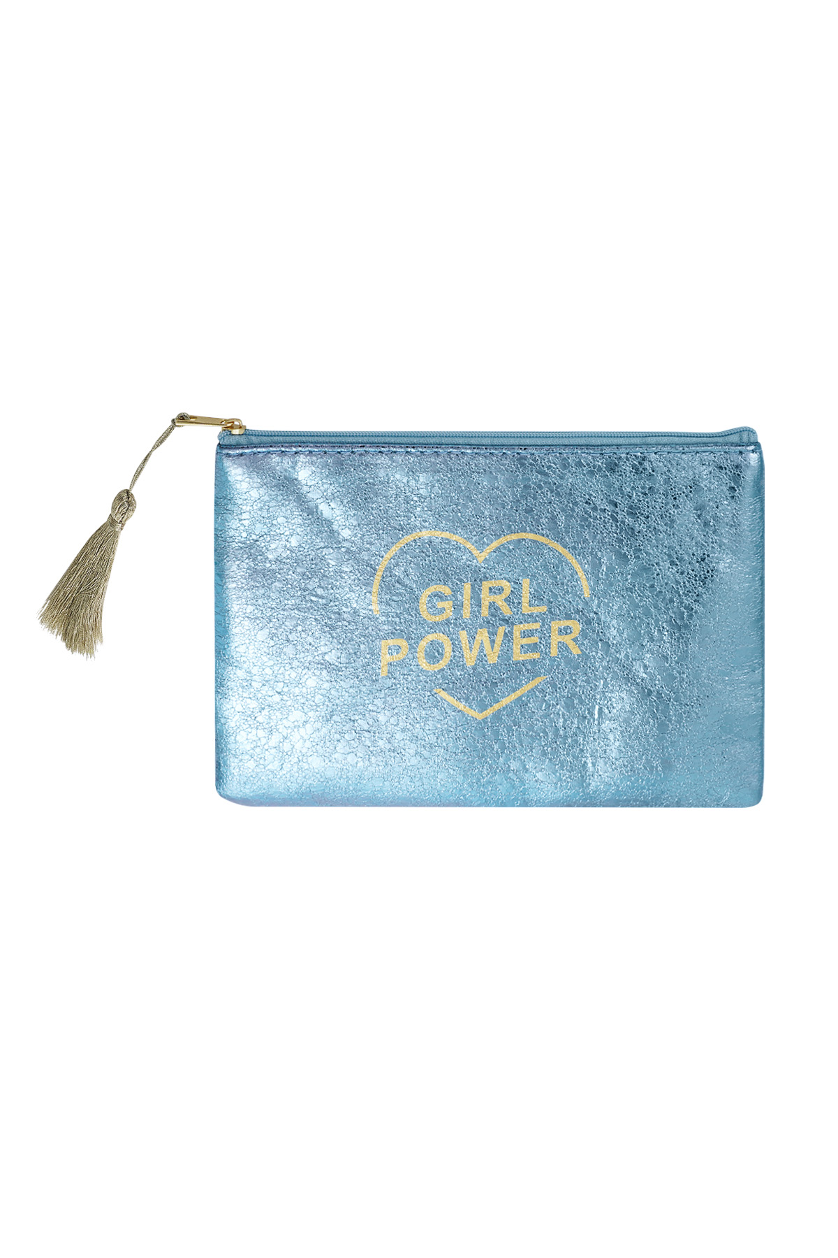 Make-up bag metallic girl power - blue