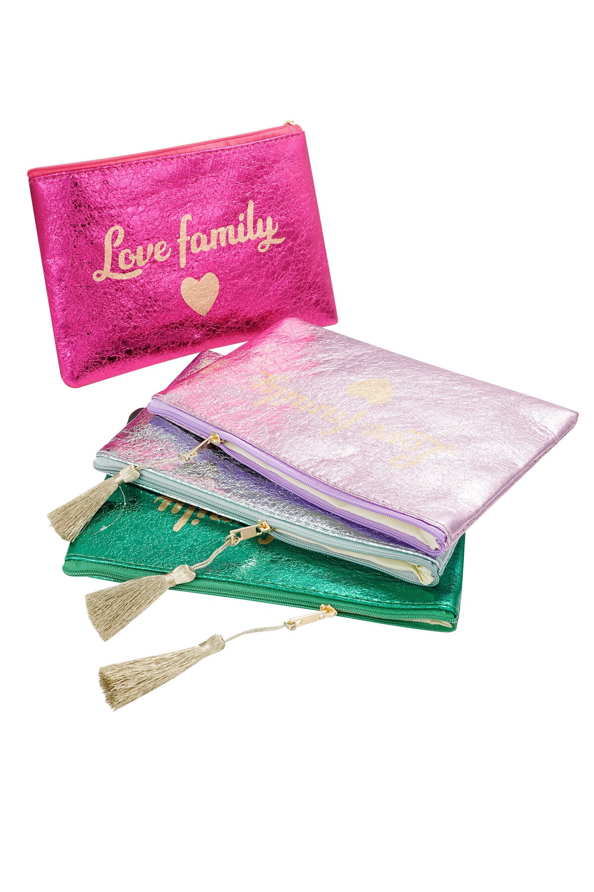 Make-up bag metallic love family - blue h5 Picture3