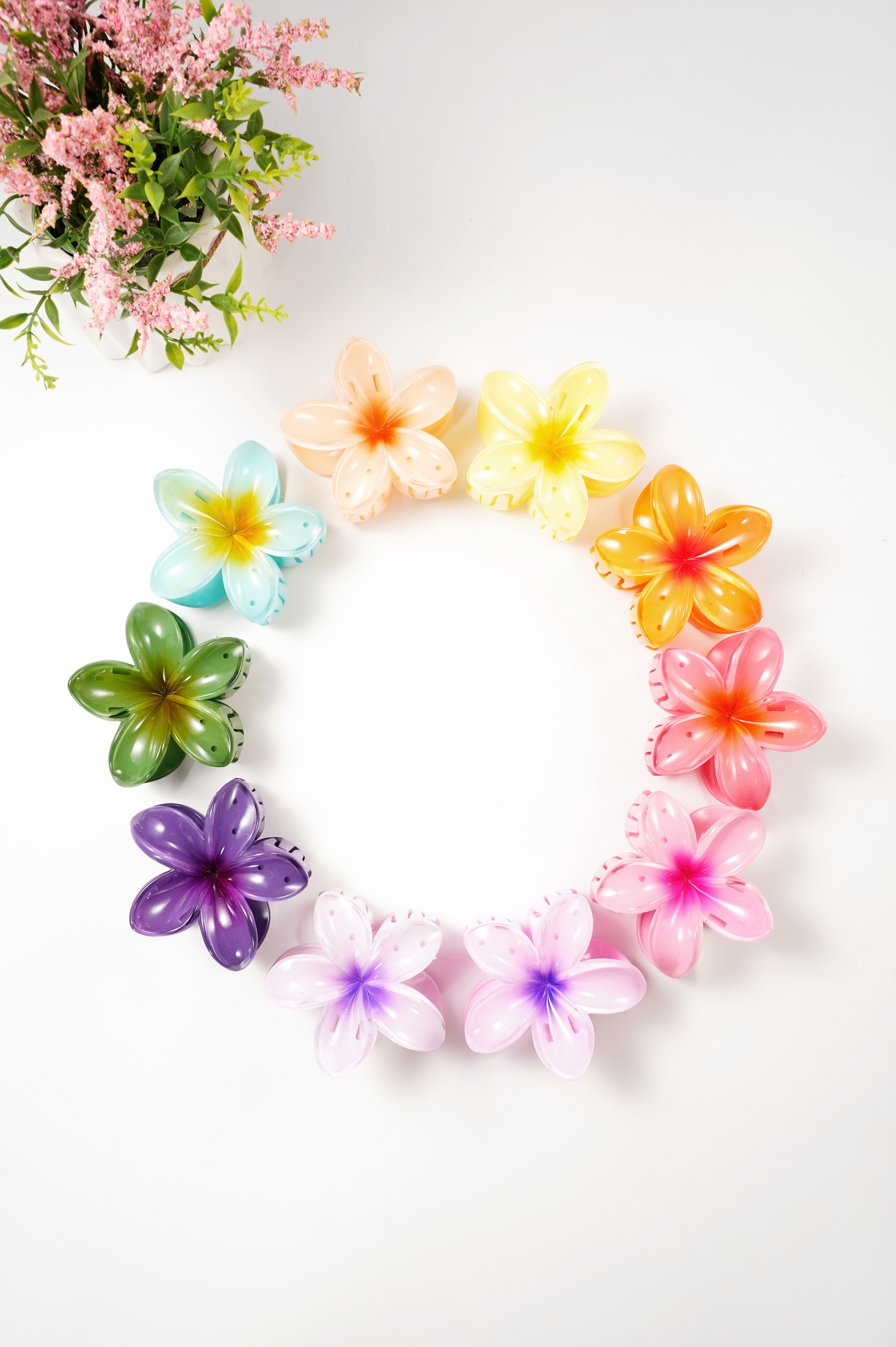 Hair clip with gradient flower Hawaii love - purple h5 Picture6