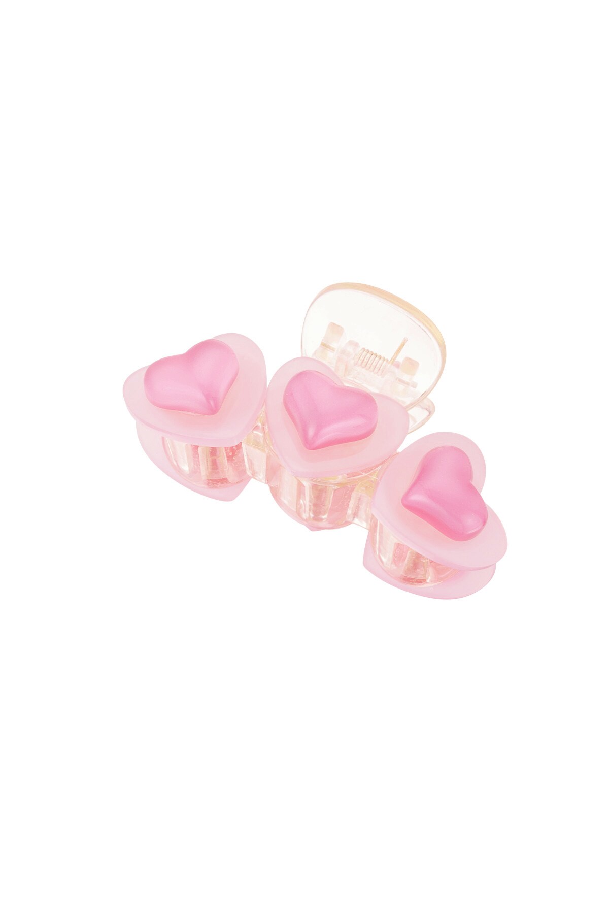 Hair clip pink hearts trio 