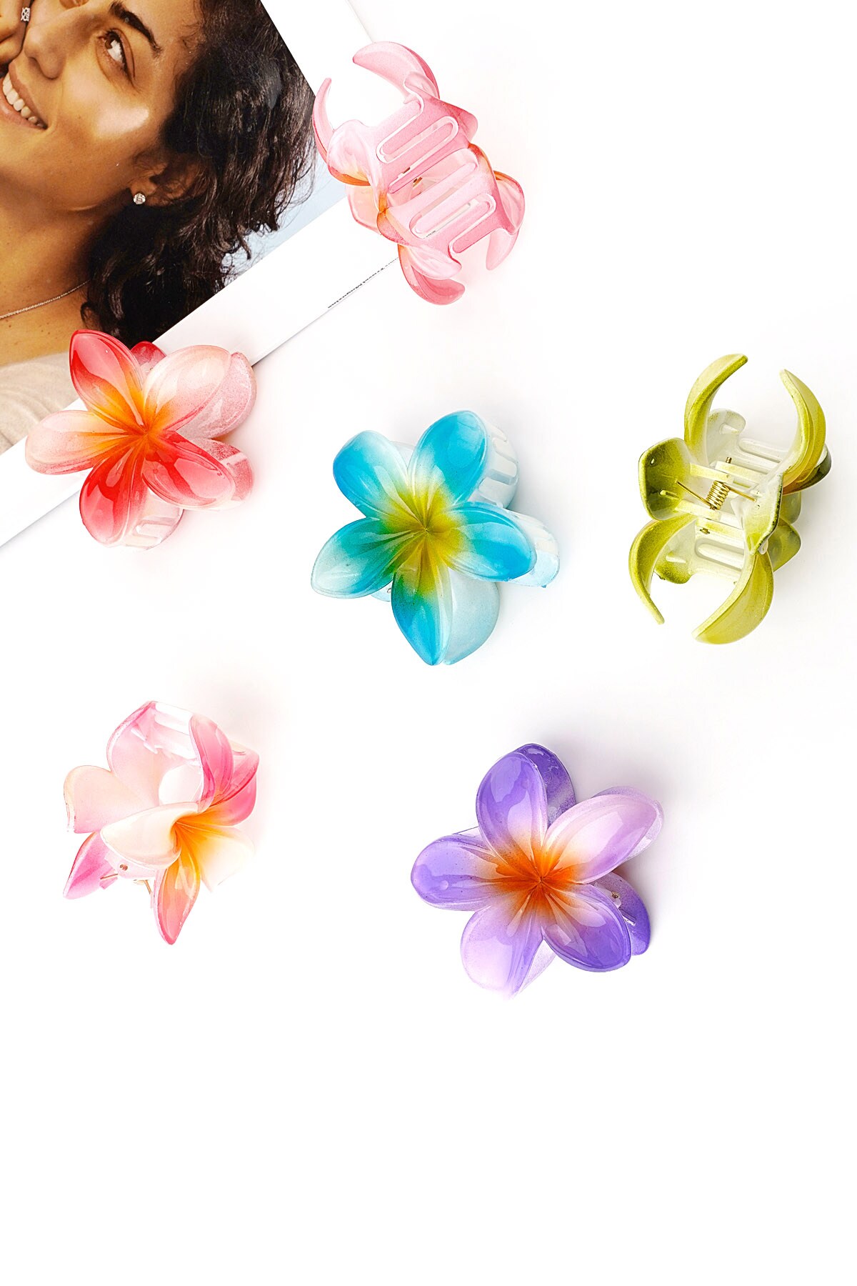 Hair clip Hawaii flower - blue Picture3