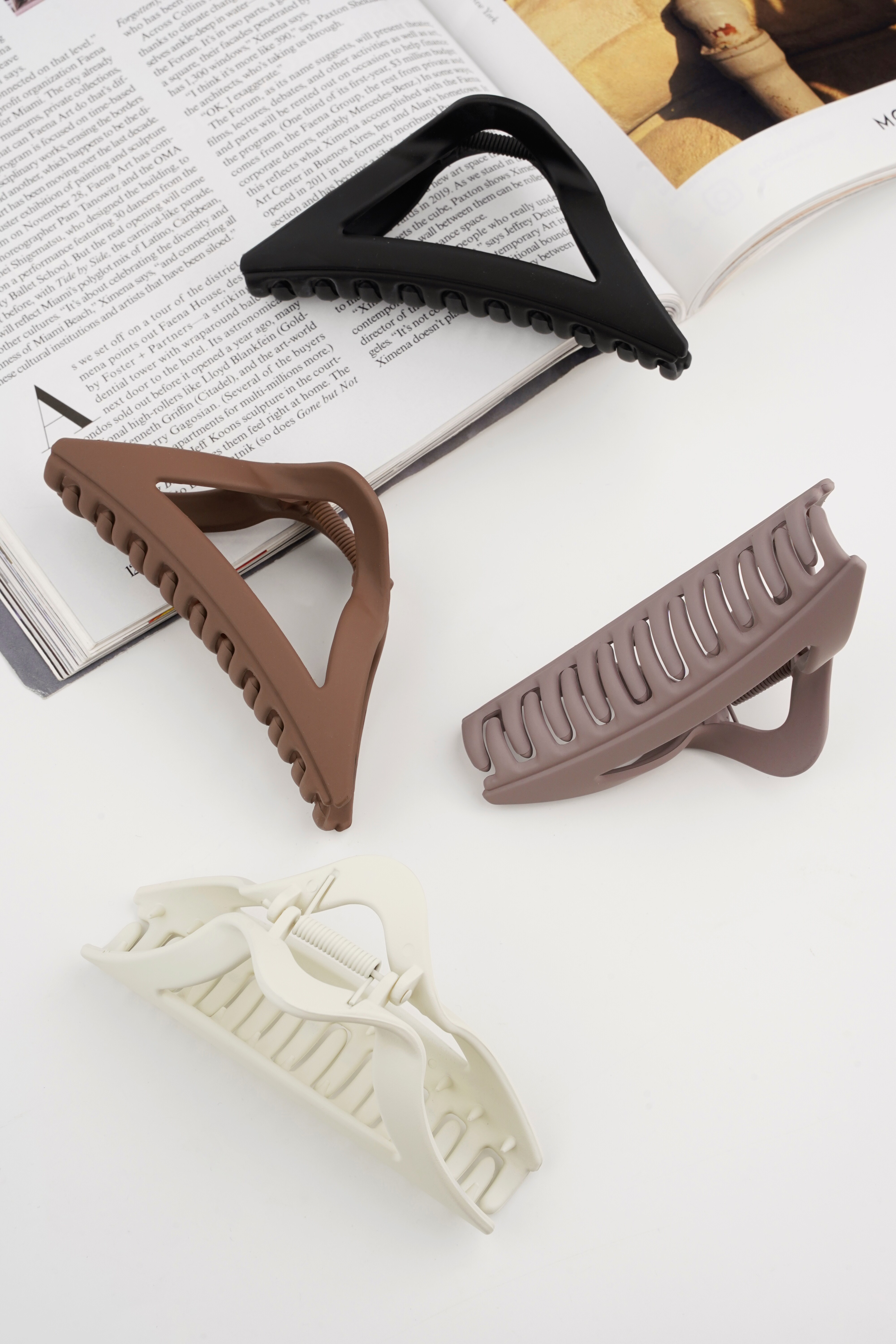 Hair clip matte triangle - camel h5 Picture3