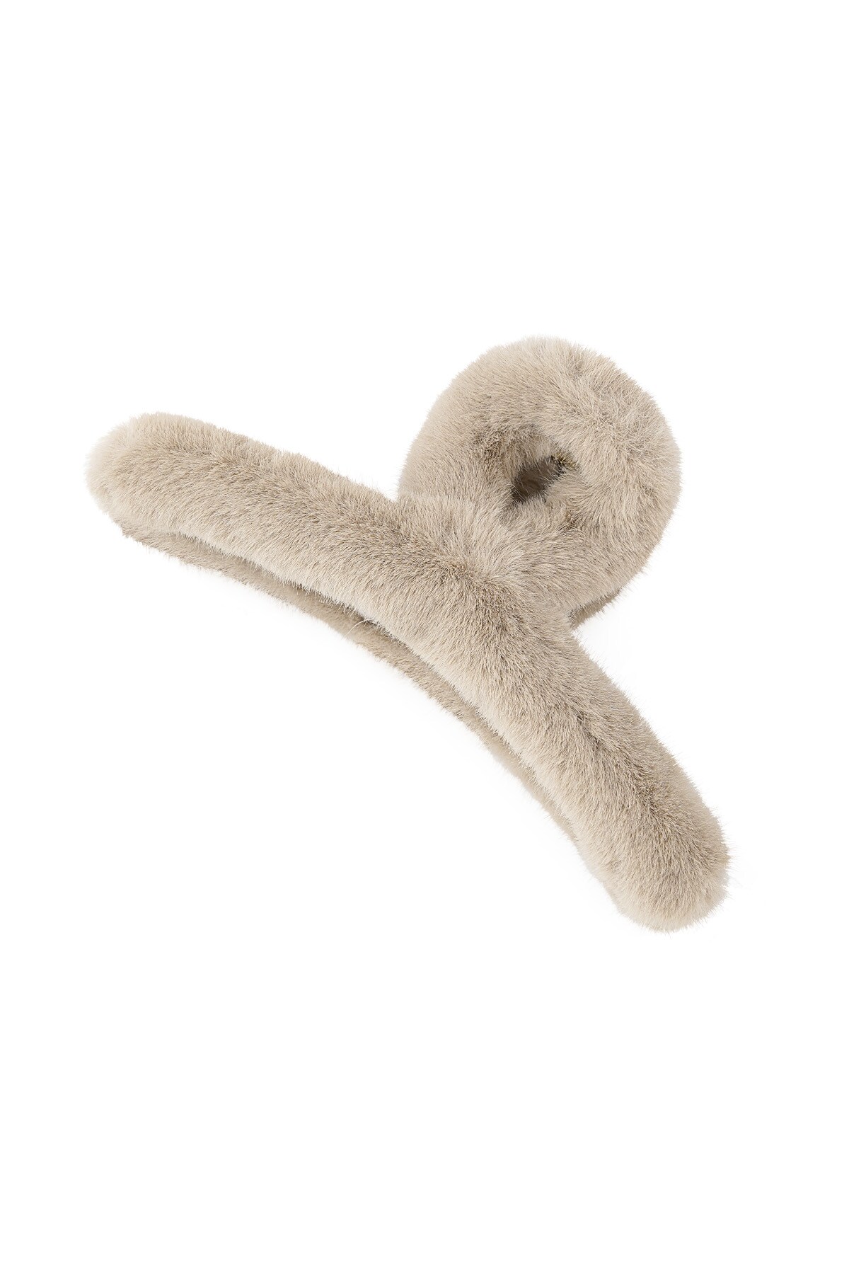 Faux fur hair clip - beige h5 