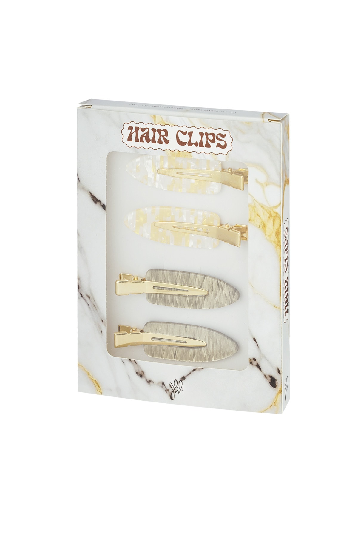 Hair clip box marble - beige yellow h5 Picture3