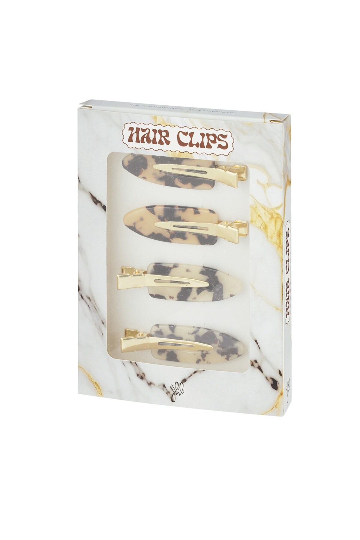 Hair clip box marble chic - brown 