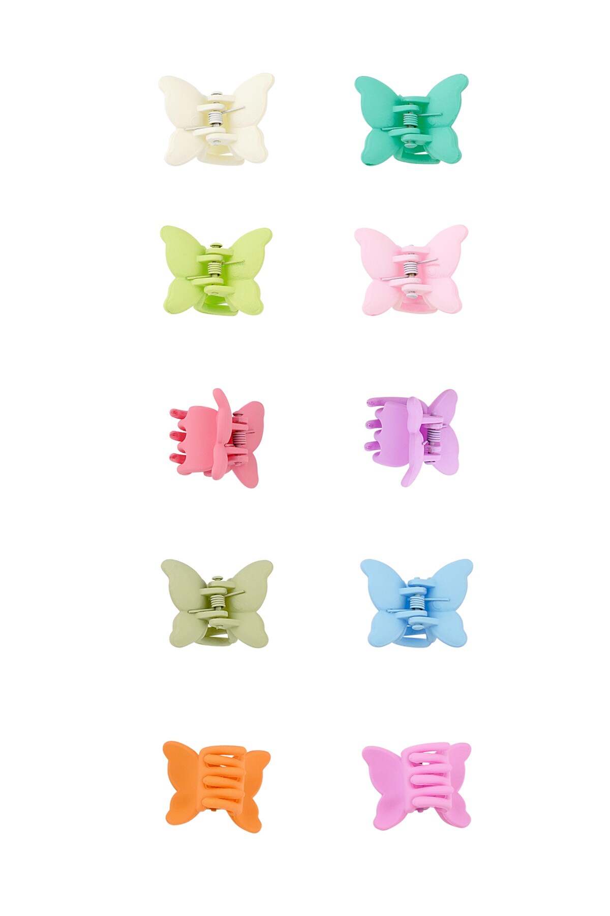 Set of summer butterfly hair clips - light multi 