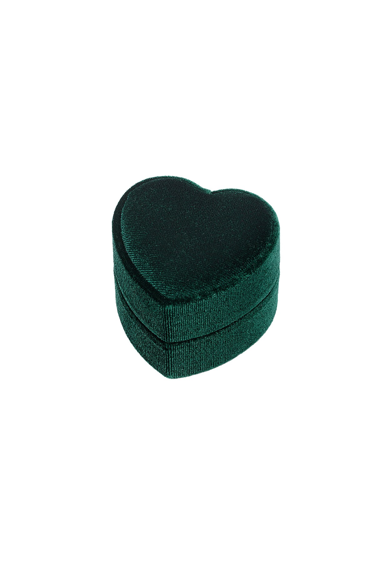 Jewelry box heart velvet - green 