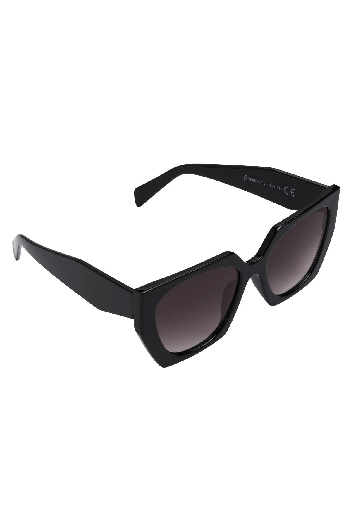 Trendige eckige Sonnenbrille - schwarz h5 Bild5