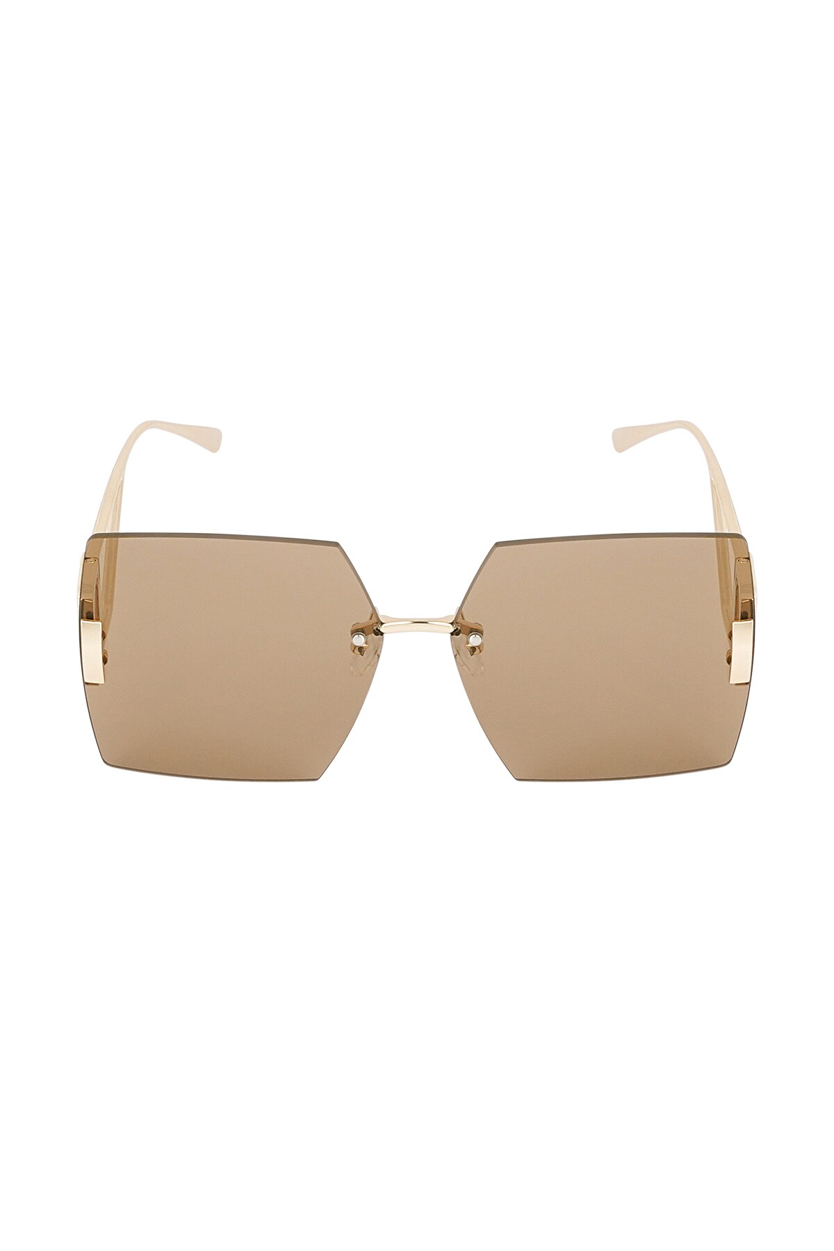 Rimless square sunglasses - camel  h5 Picture2