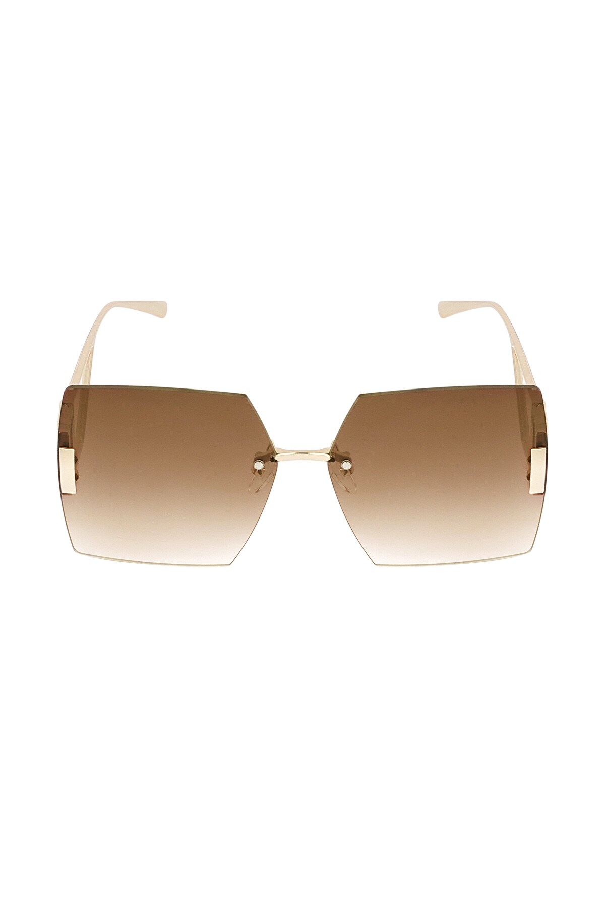 Rimless square sunglasses - beige h5 Picture2