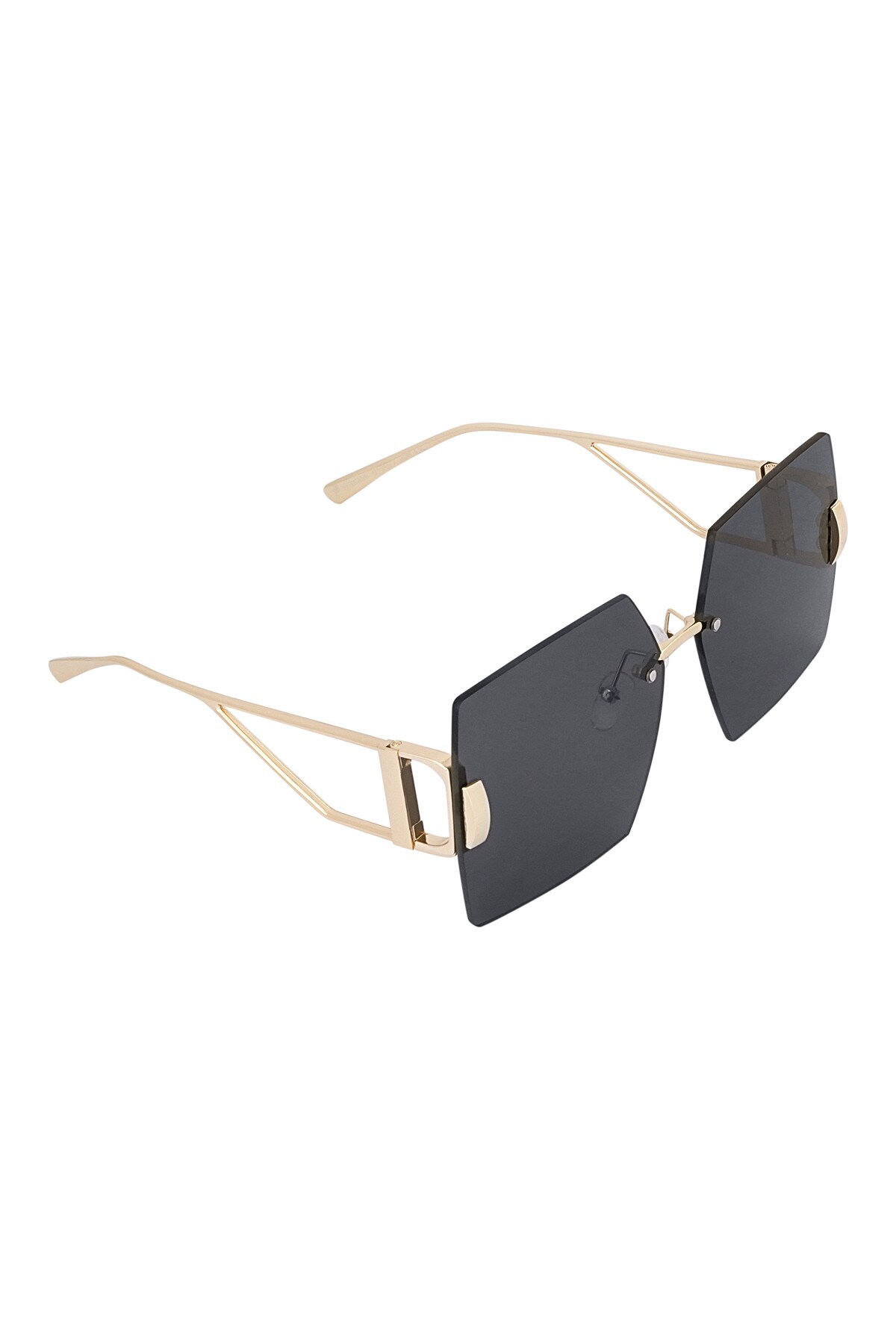 Rimless square sunglasses - gray/gold 