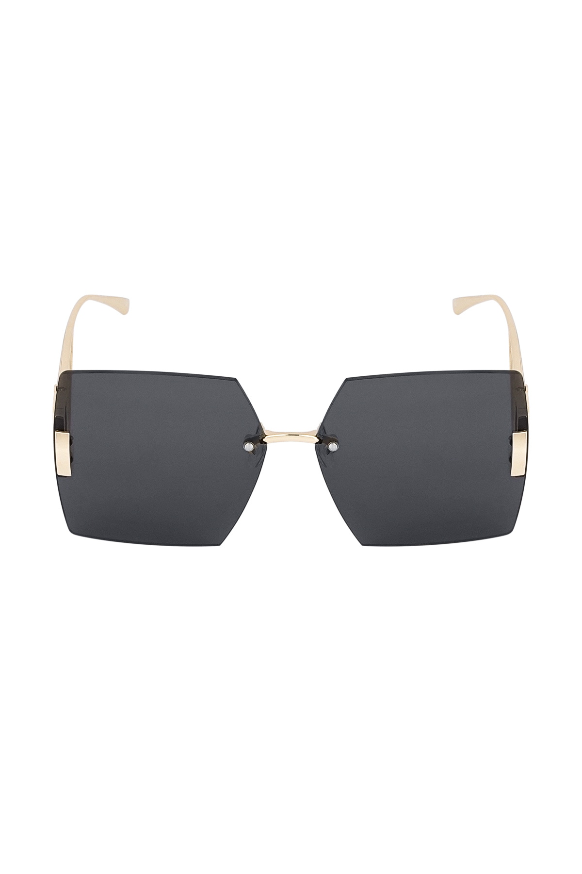 Rimless square sunglasses - gray/gold