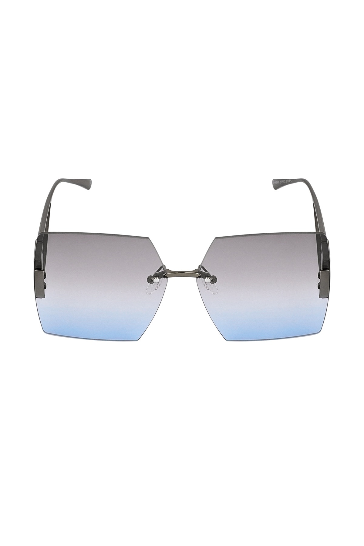 Rimless square sunglasses - blue