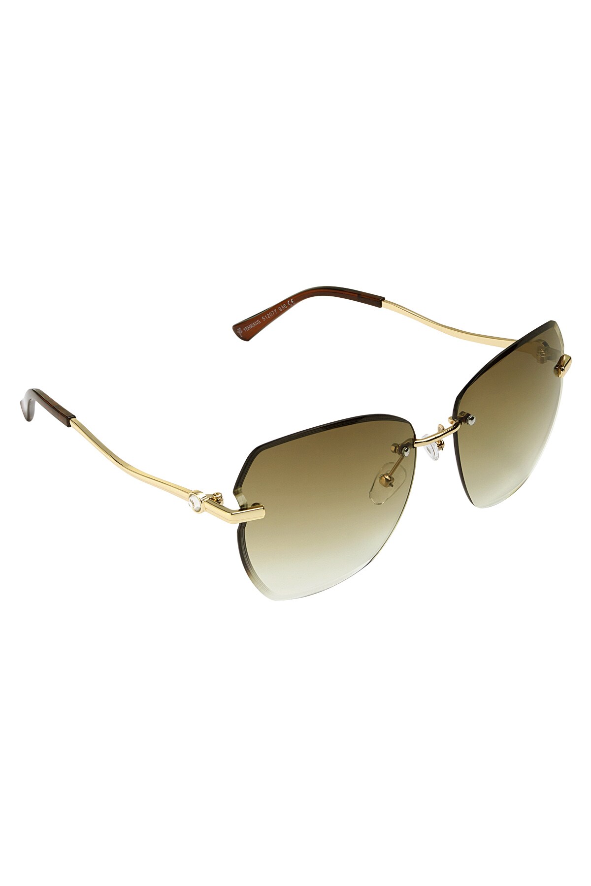 Statement sunglasses gold hardware - camel 