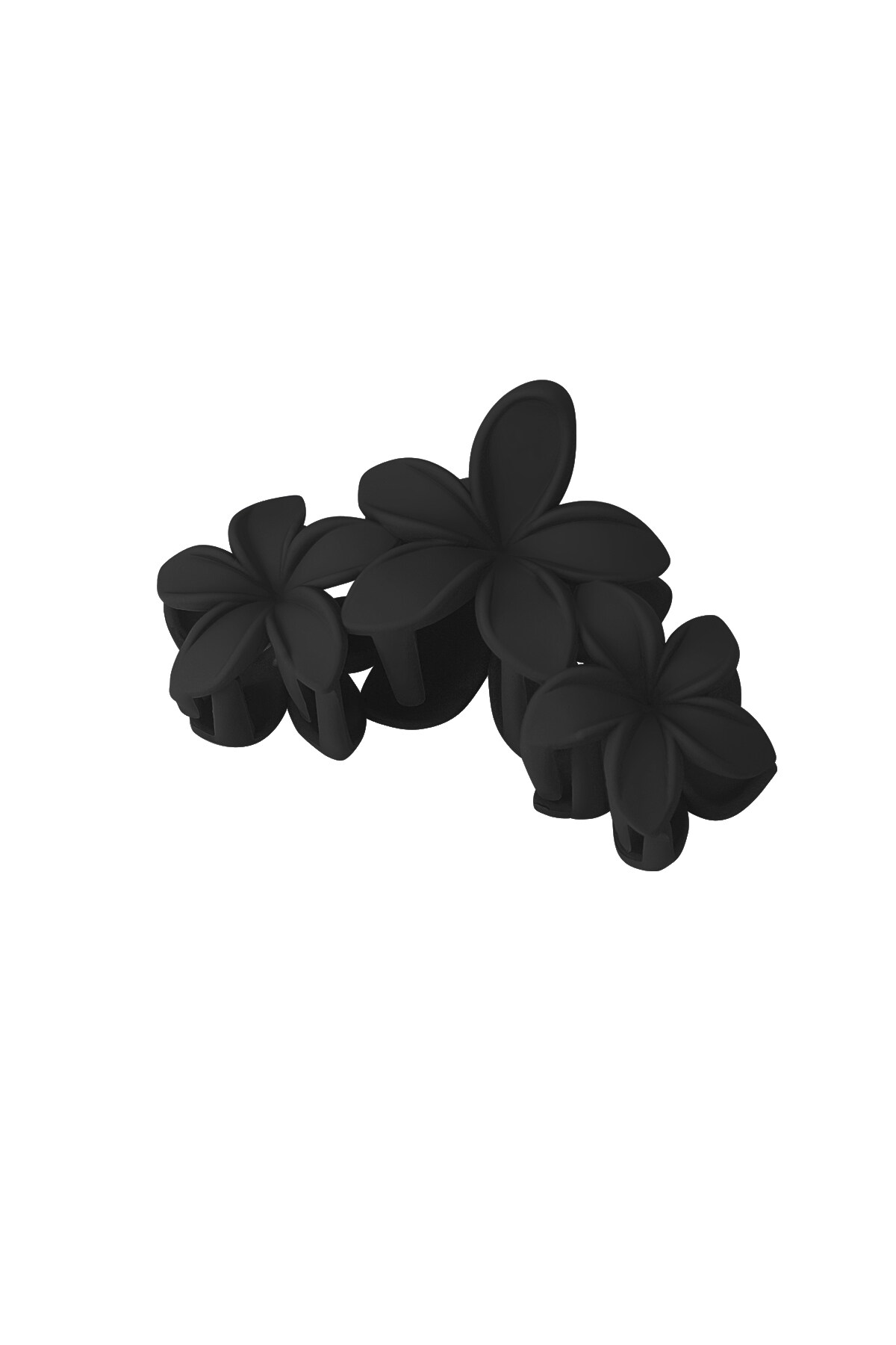 hair clip with large flowers - black h5 