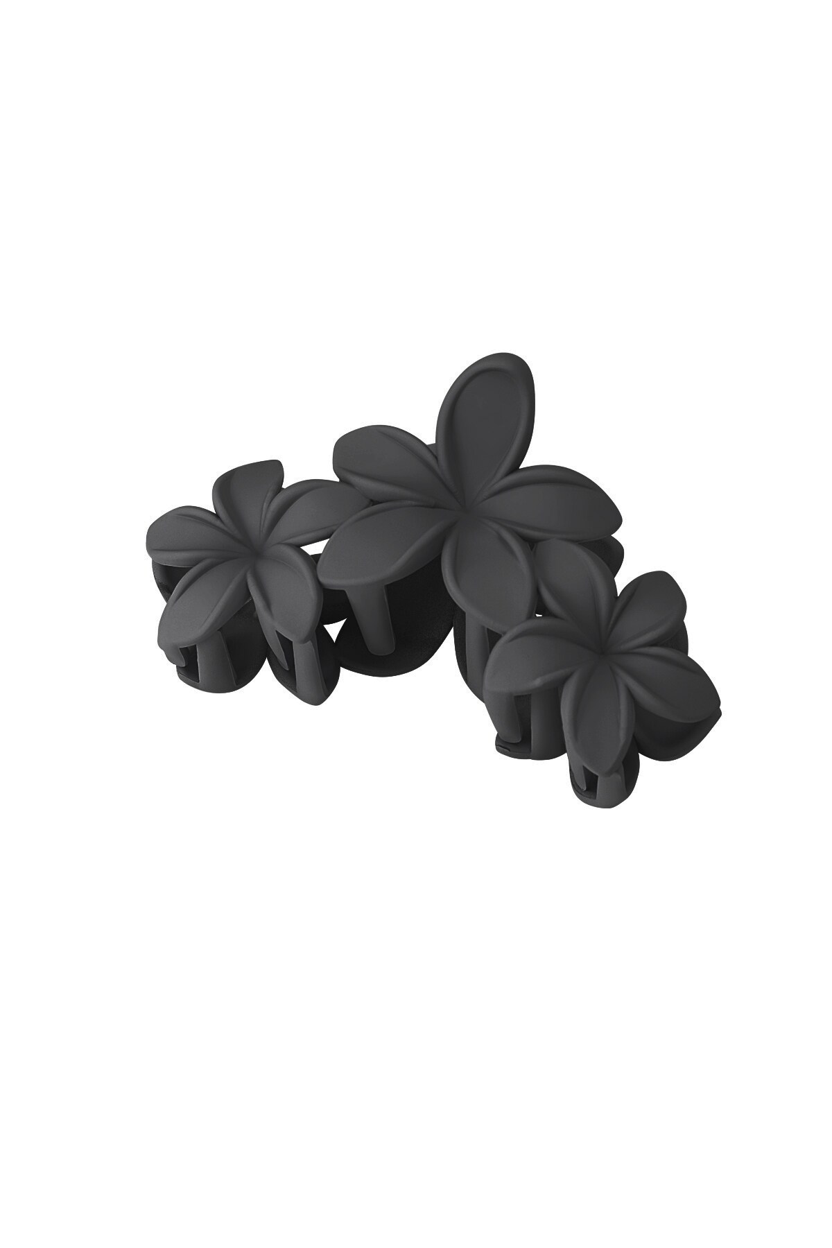 hair clip with large flowers - black h5 