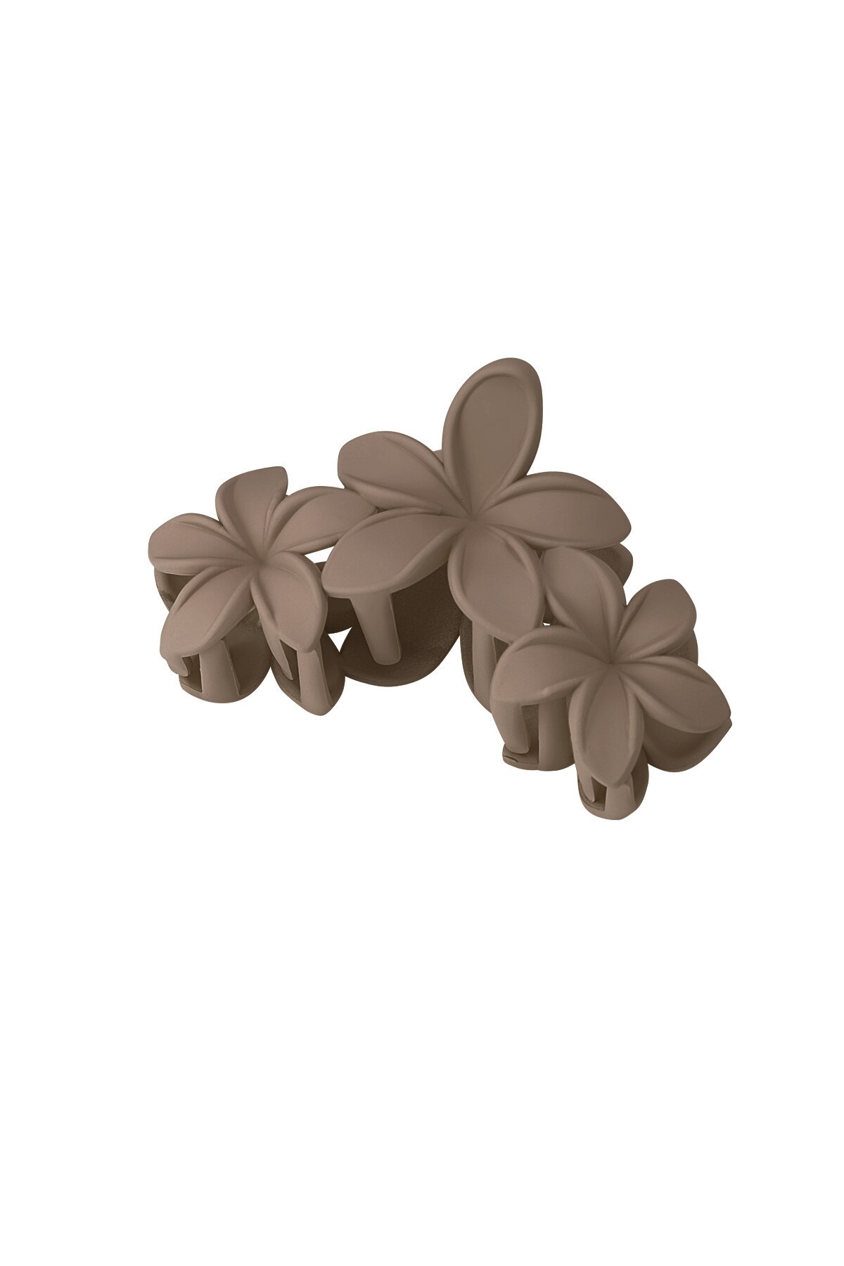 hair clip with large flowers - dark brown h5 