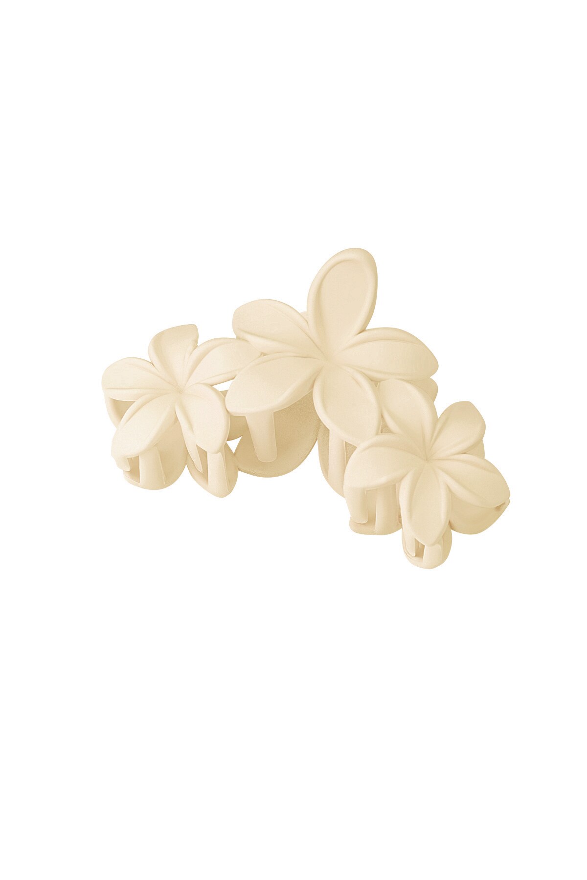 hair clip with large flowers - beige h5 