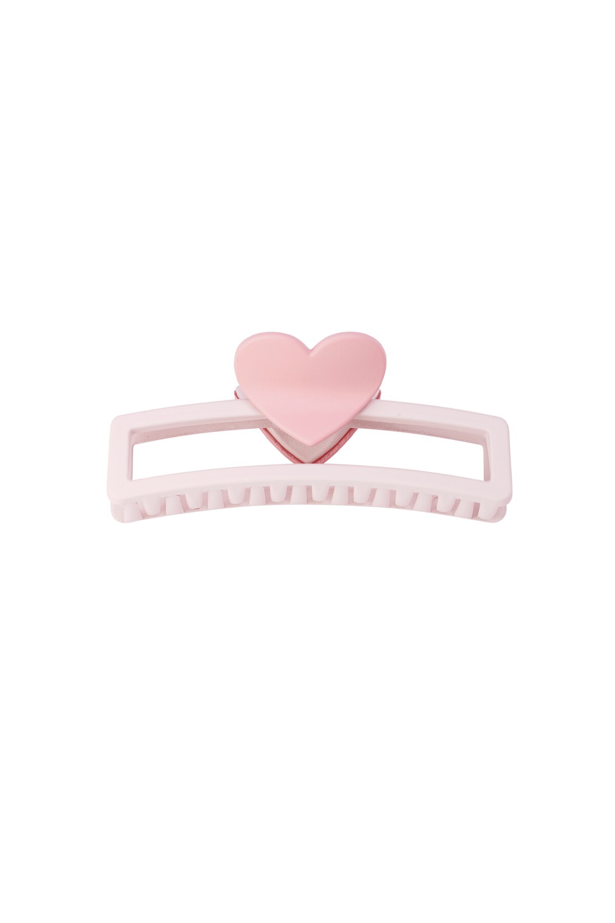 hair clip with heart-shaped handle - light pink 