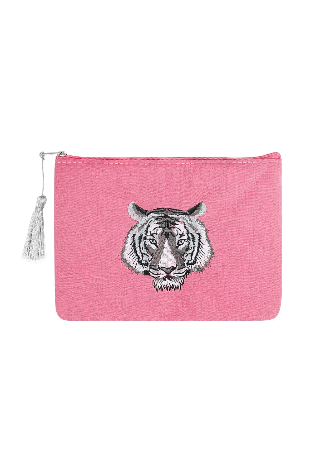 Make-up bag with tiger head - pink 