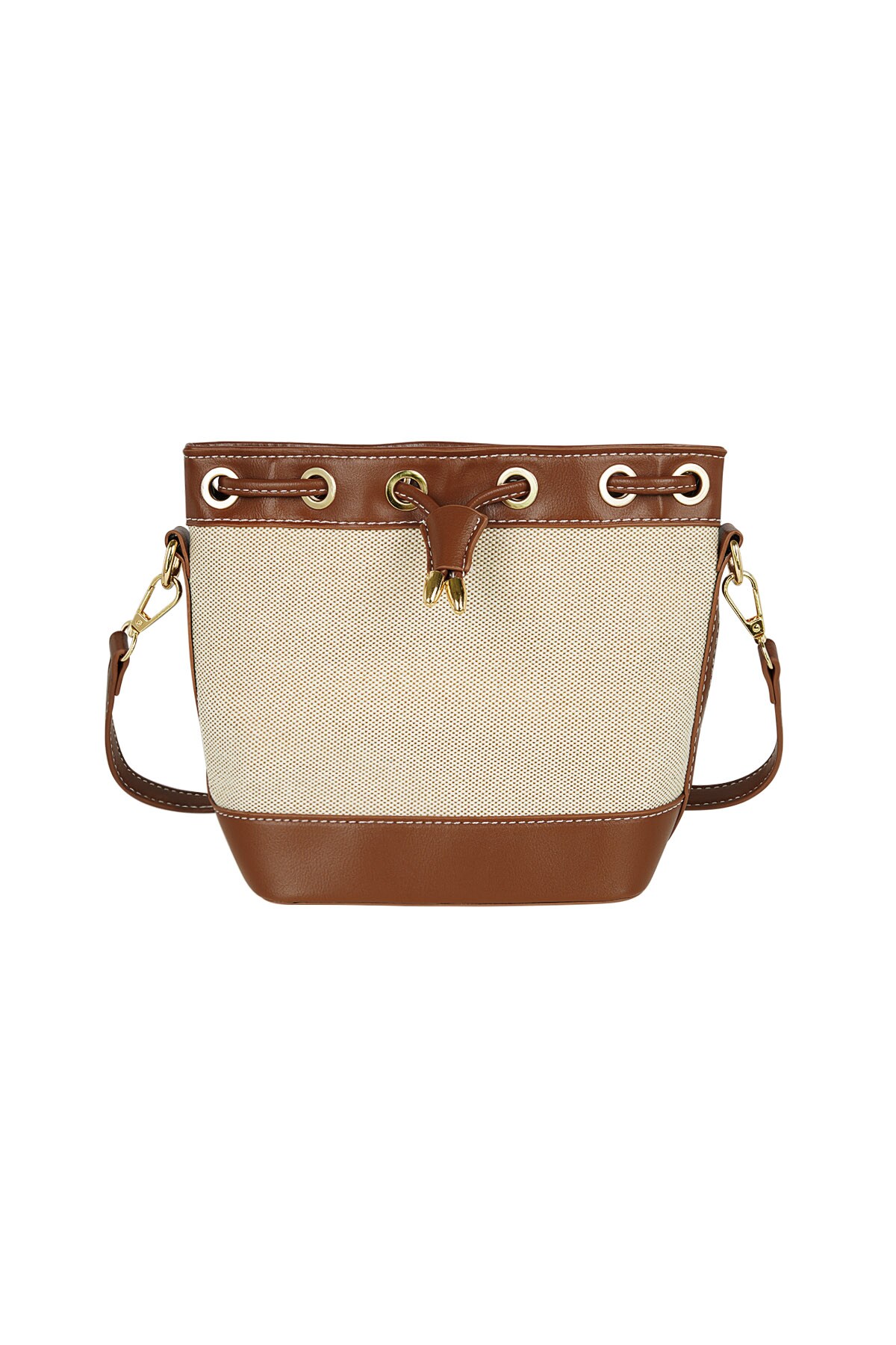 Bucket bag old money style - brown/beige 