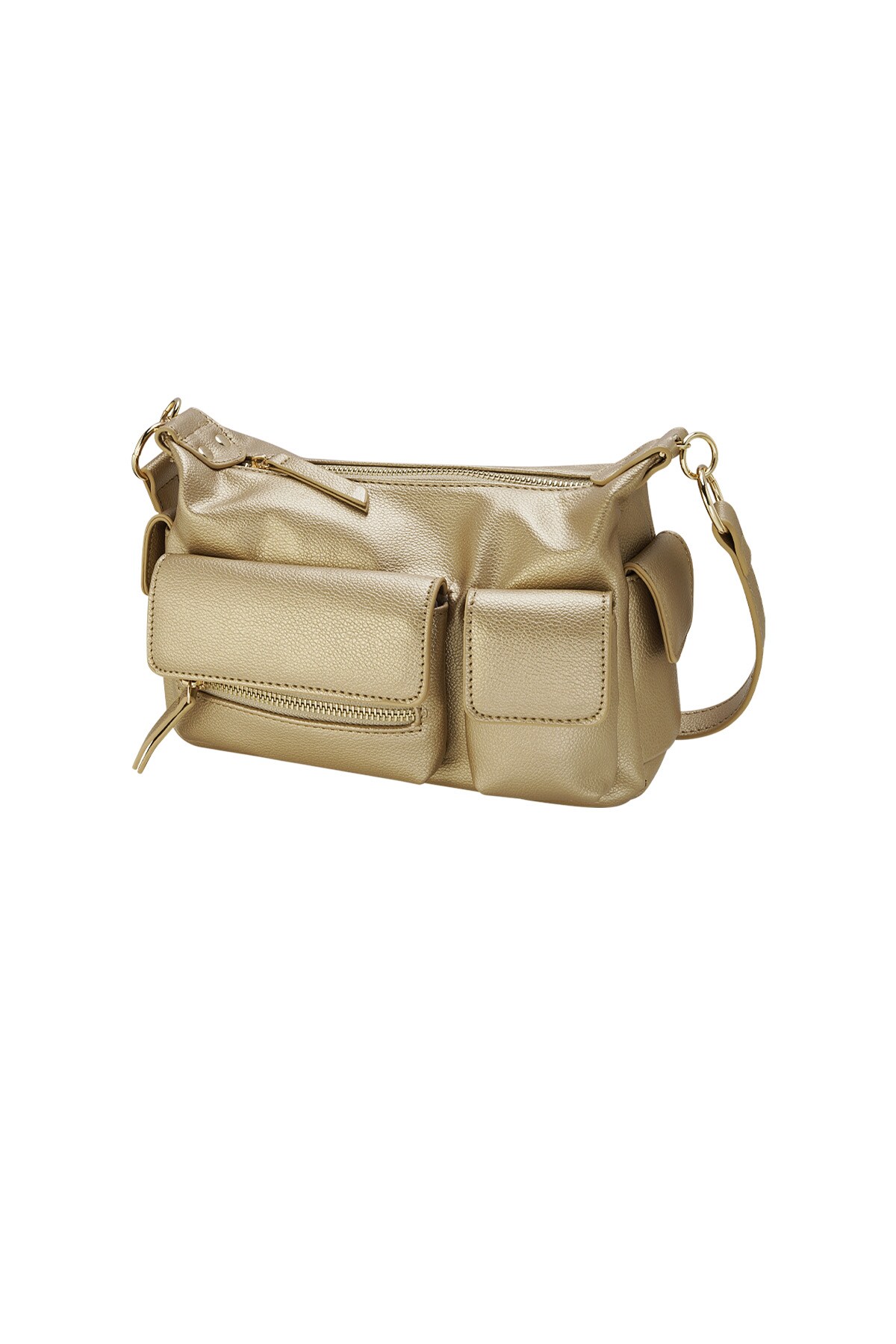 Statement bag with compartments - Gold color h5 