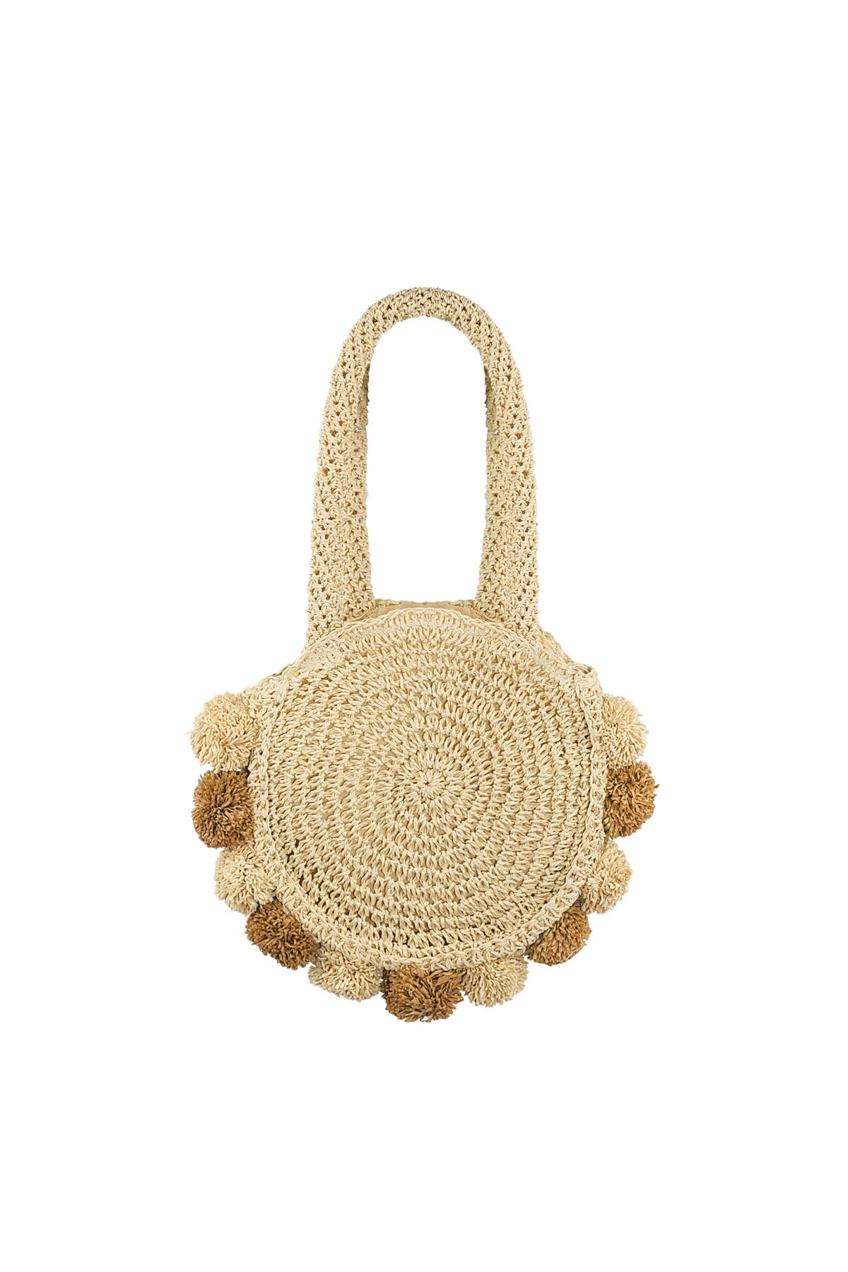 Pom pom beach bag - off-white h5 