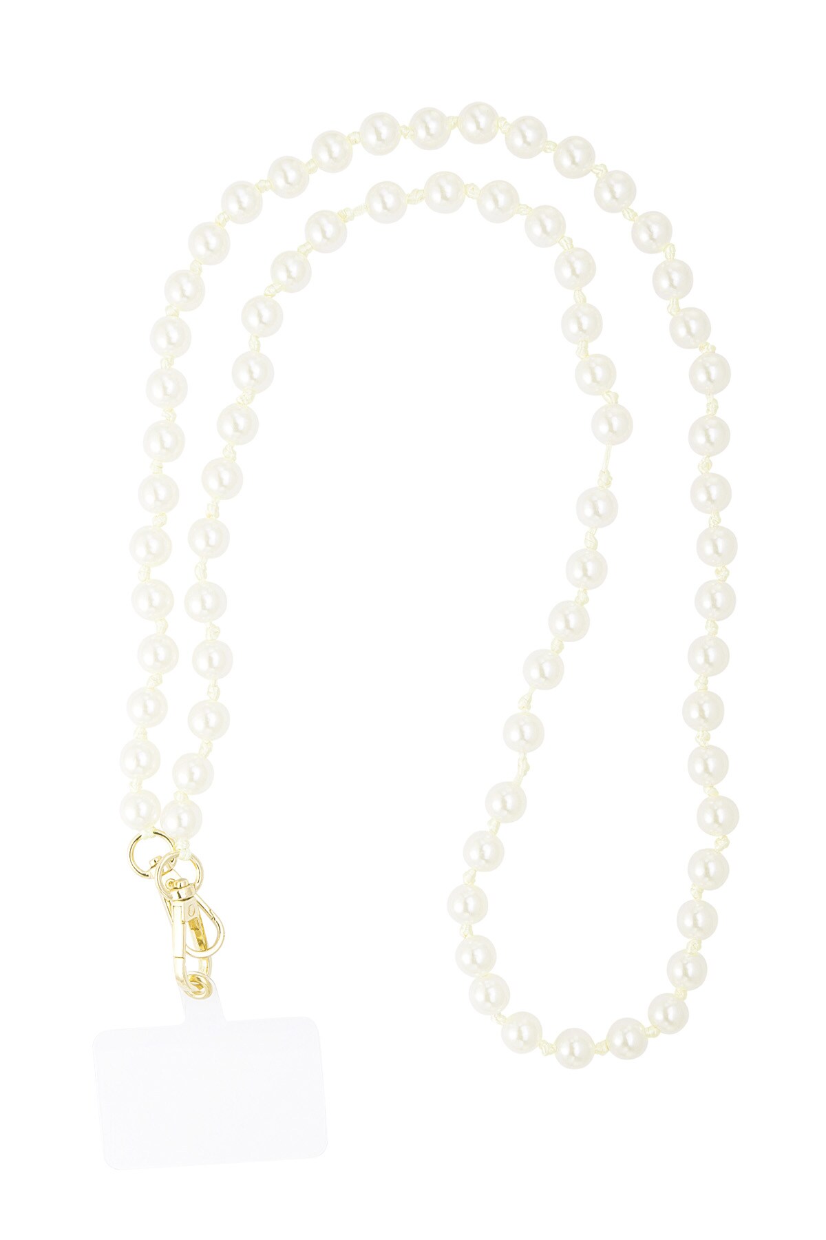 Phone cord pearl addiction - white gold 