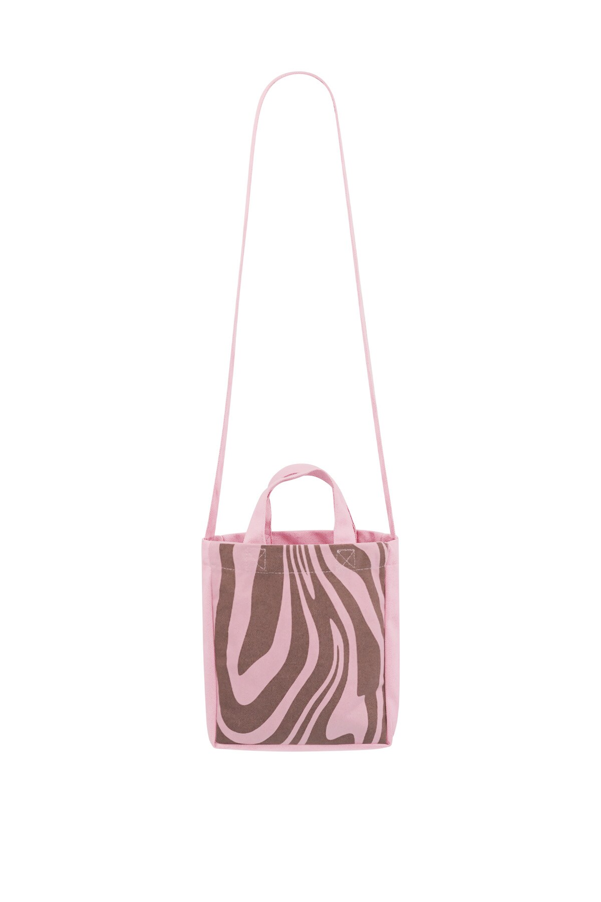 Small canvas bag zebra - pink brown h5 Picture4