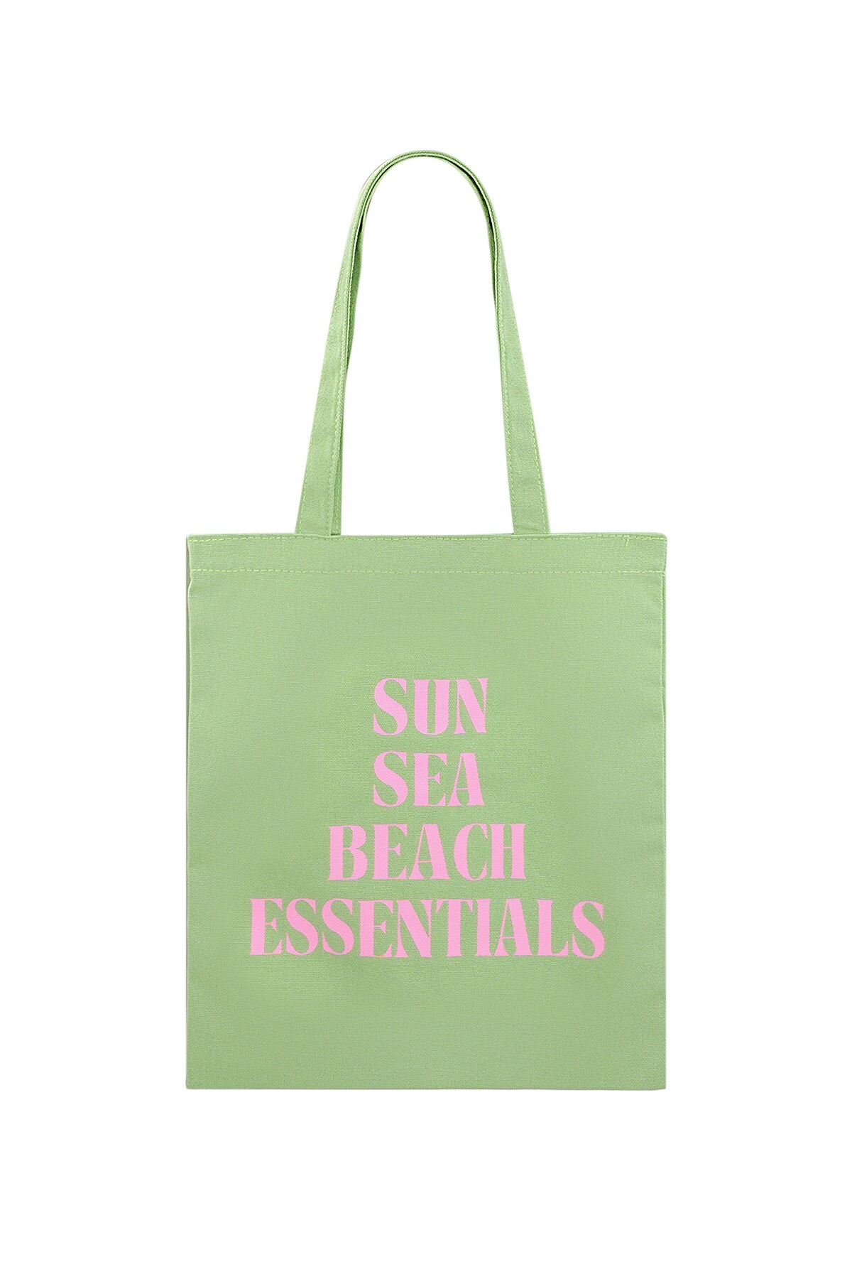 Canvas shopper sun sea beach - green pink 