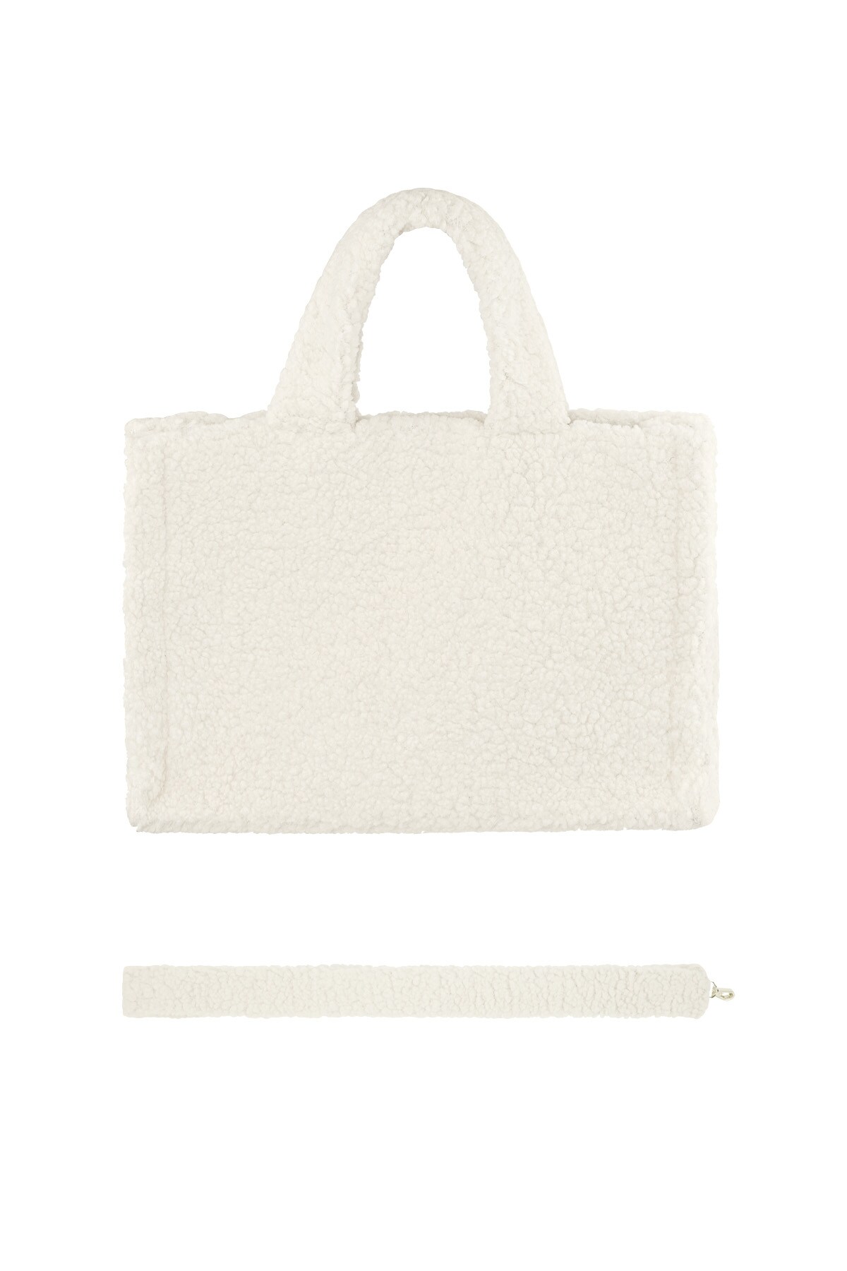 Fluffy Teddy bag - white h5 