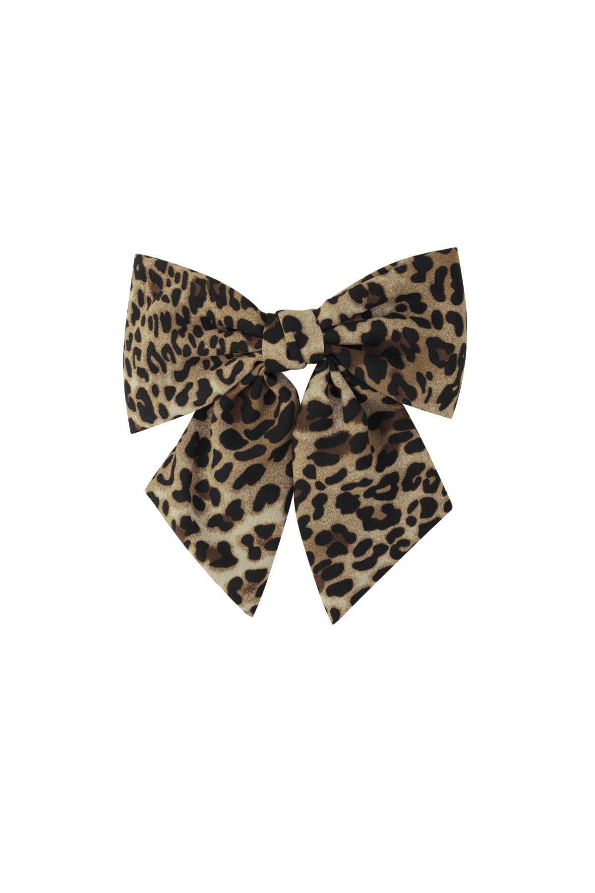 Leopard print bow - black/beige  