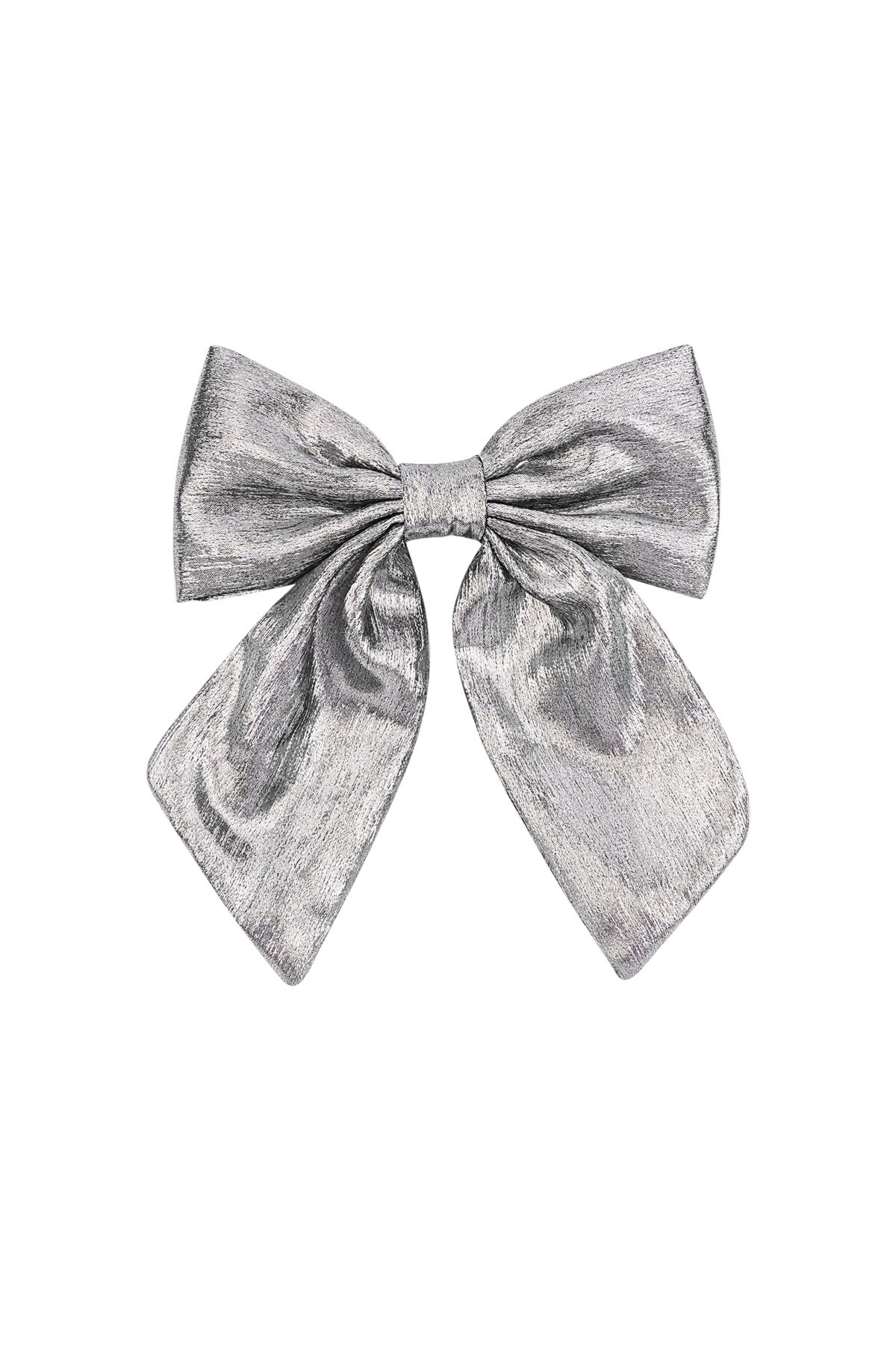 Bow hair clip - Silver color h5 