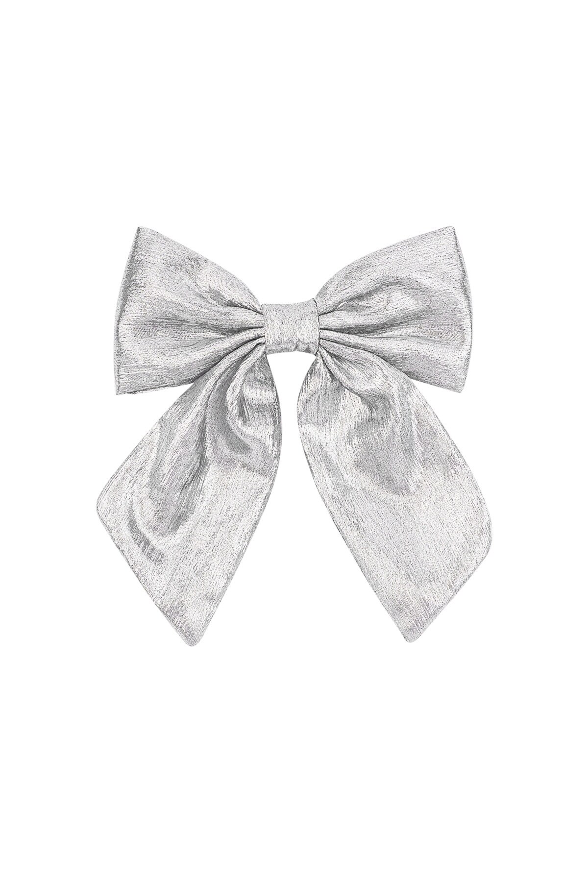 Bow hair clip - white silver 