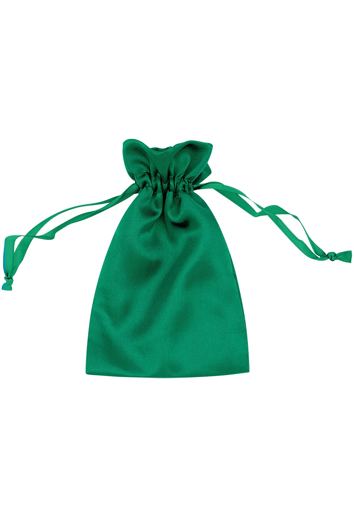 Basic satin jewelry bag - dark green 