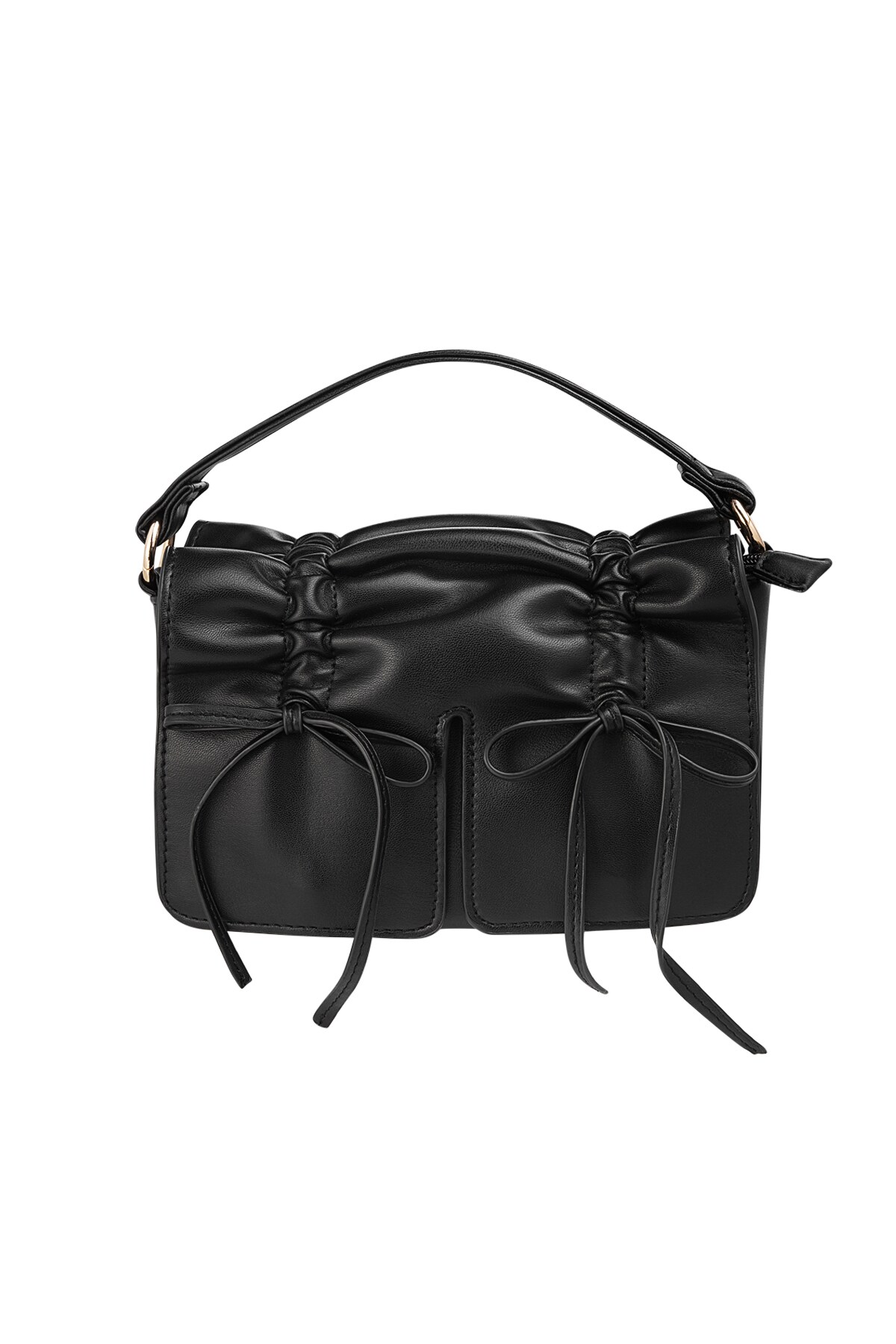 Double Bow Charm Bag - Black 