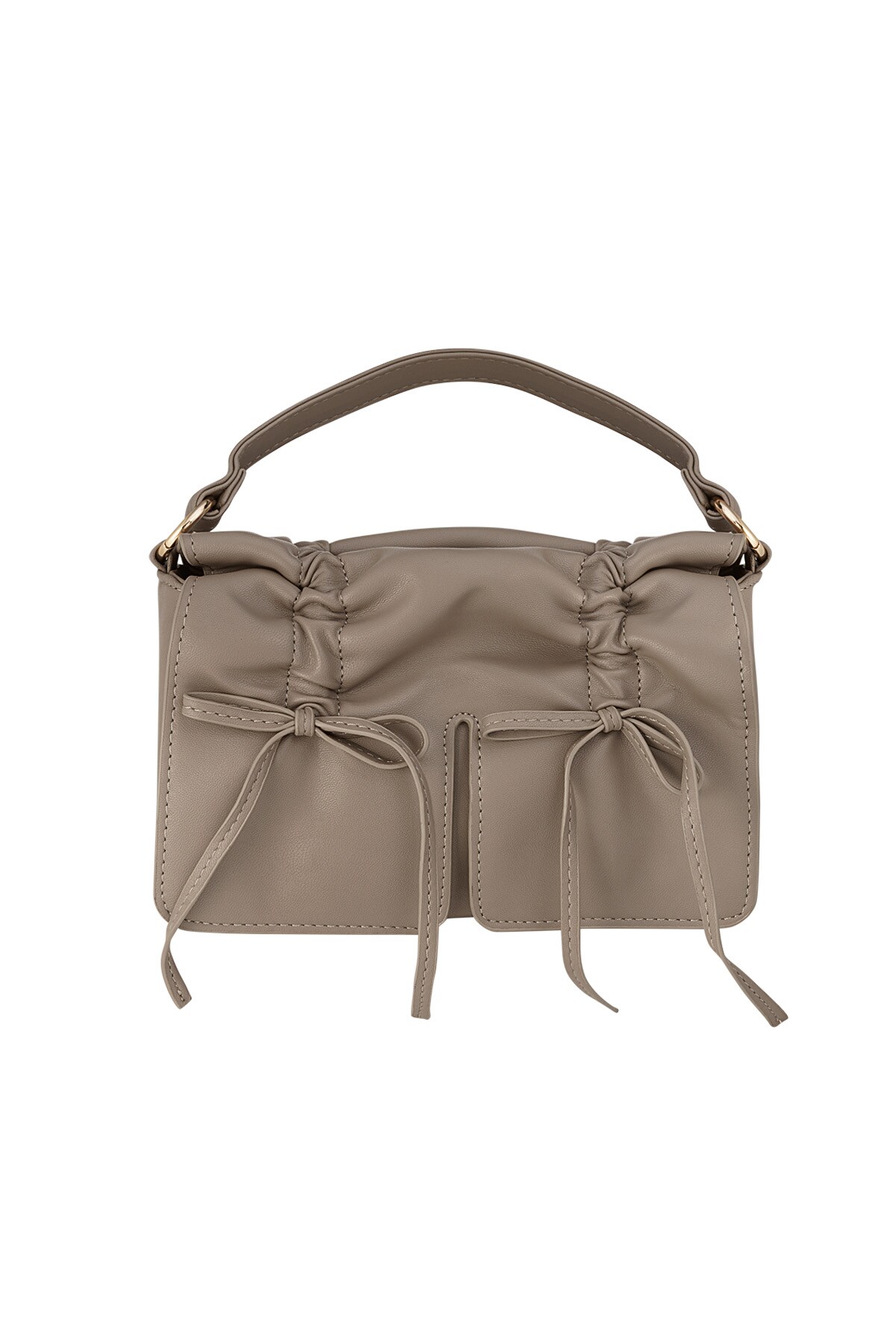 Double Bow Charm Bag - Light Brown h5 