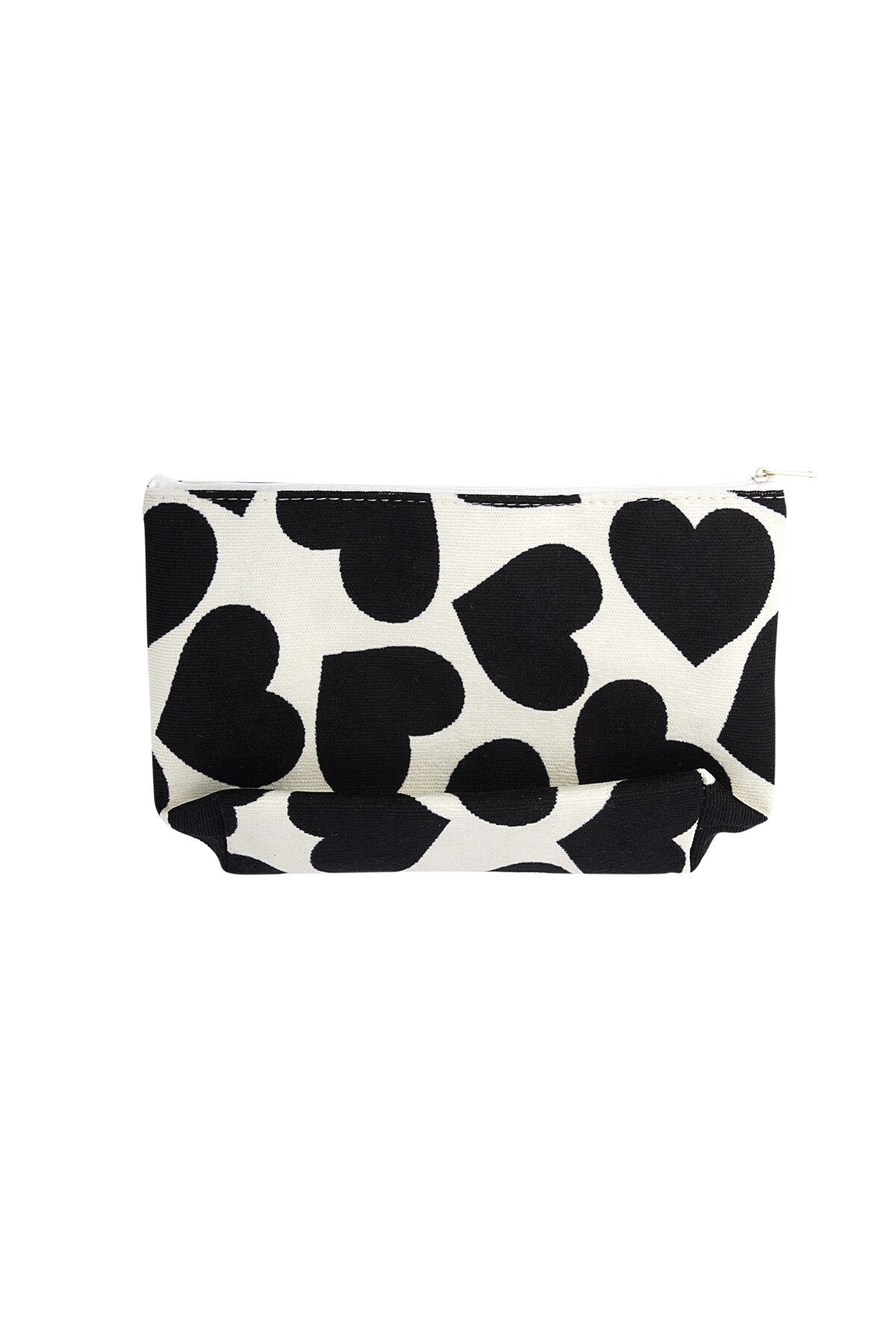 Make-up bag with hearts - black and white h5 Picture4