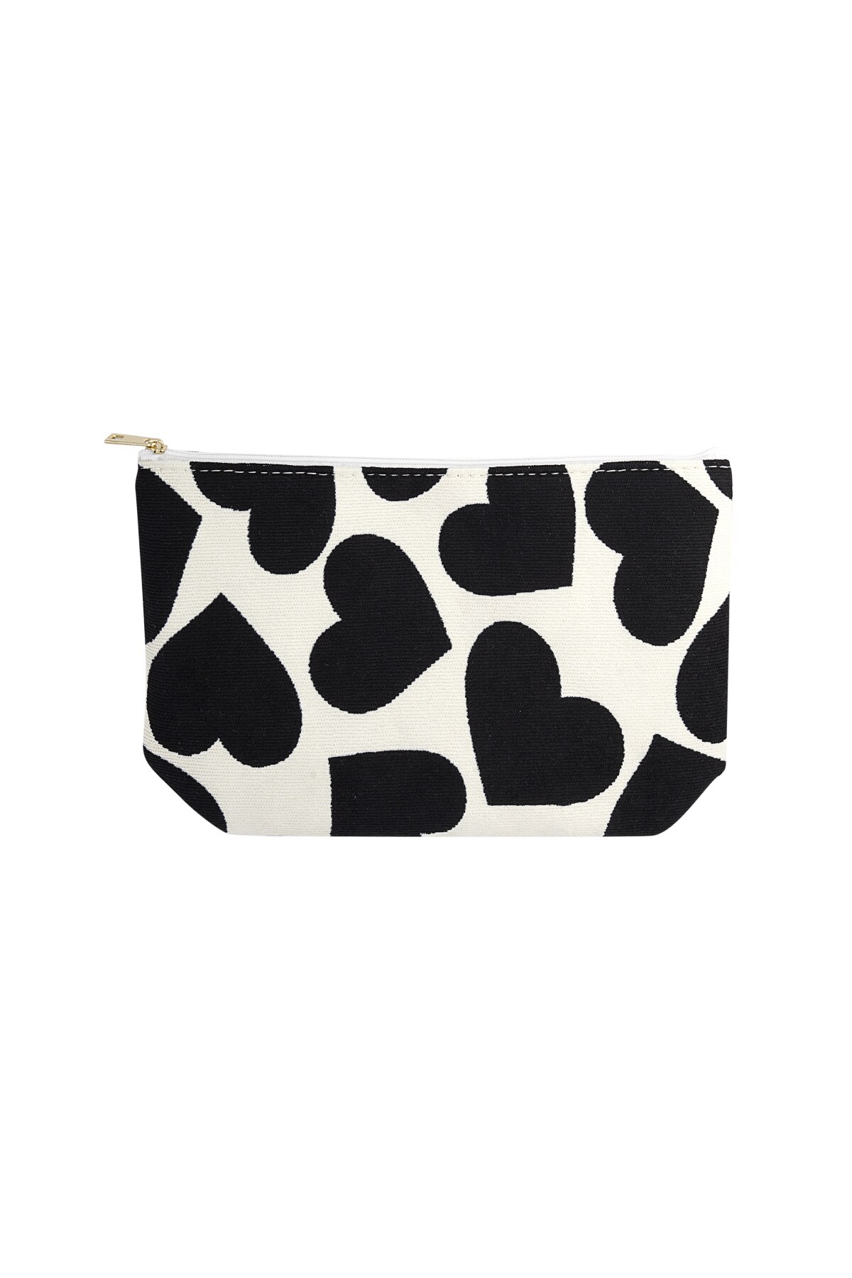 Make-up bag with hearts - black and white 