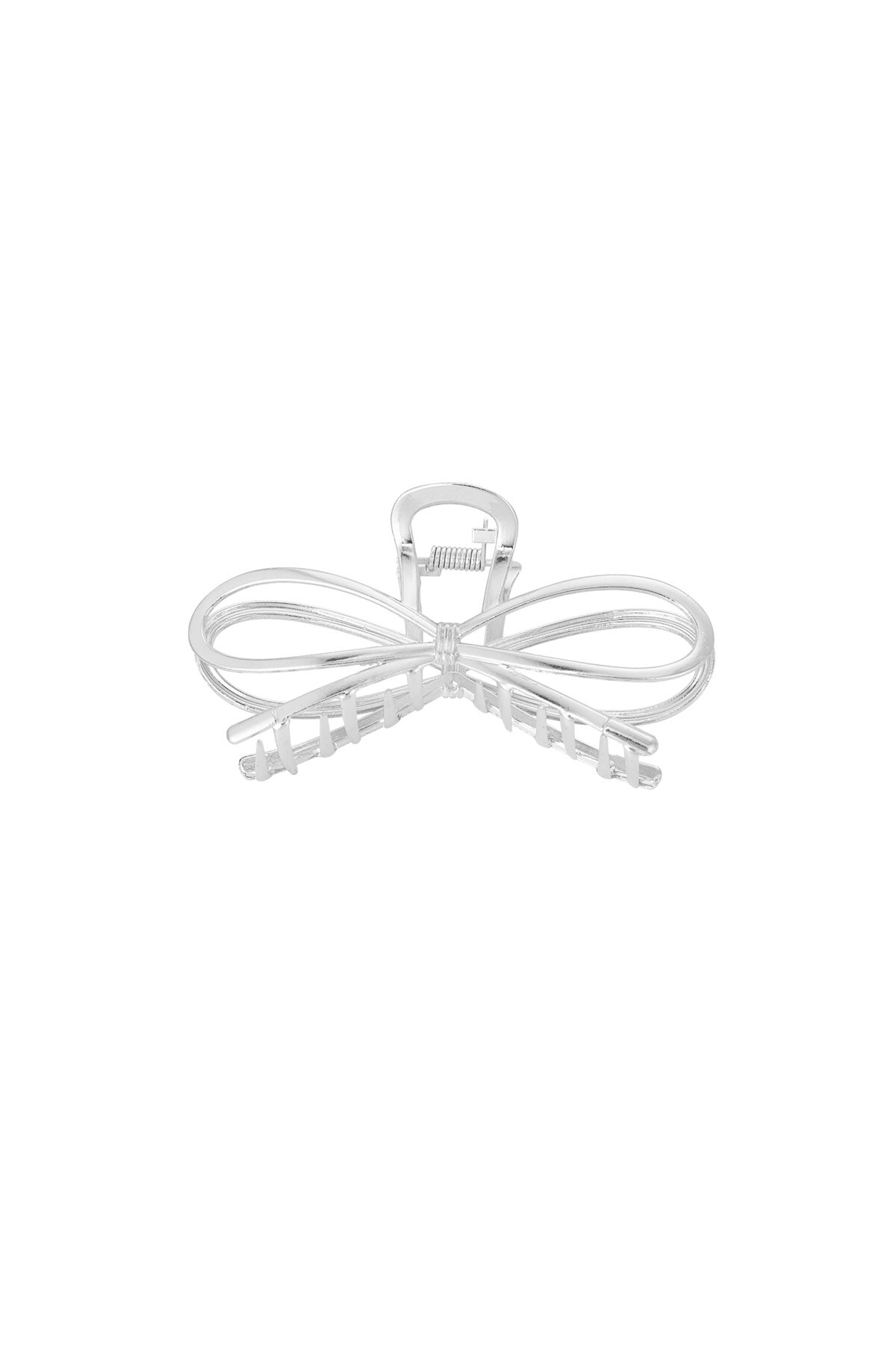 Hair clip bow babe - Silver color h5 