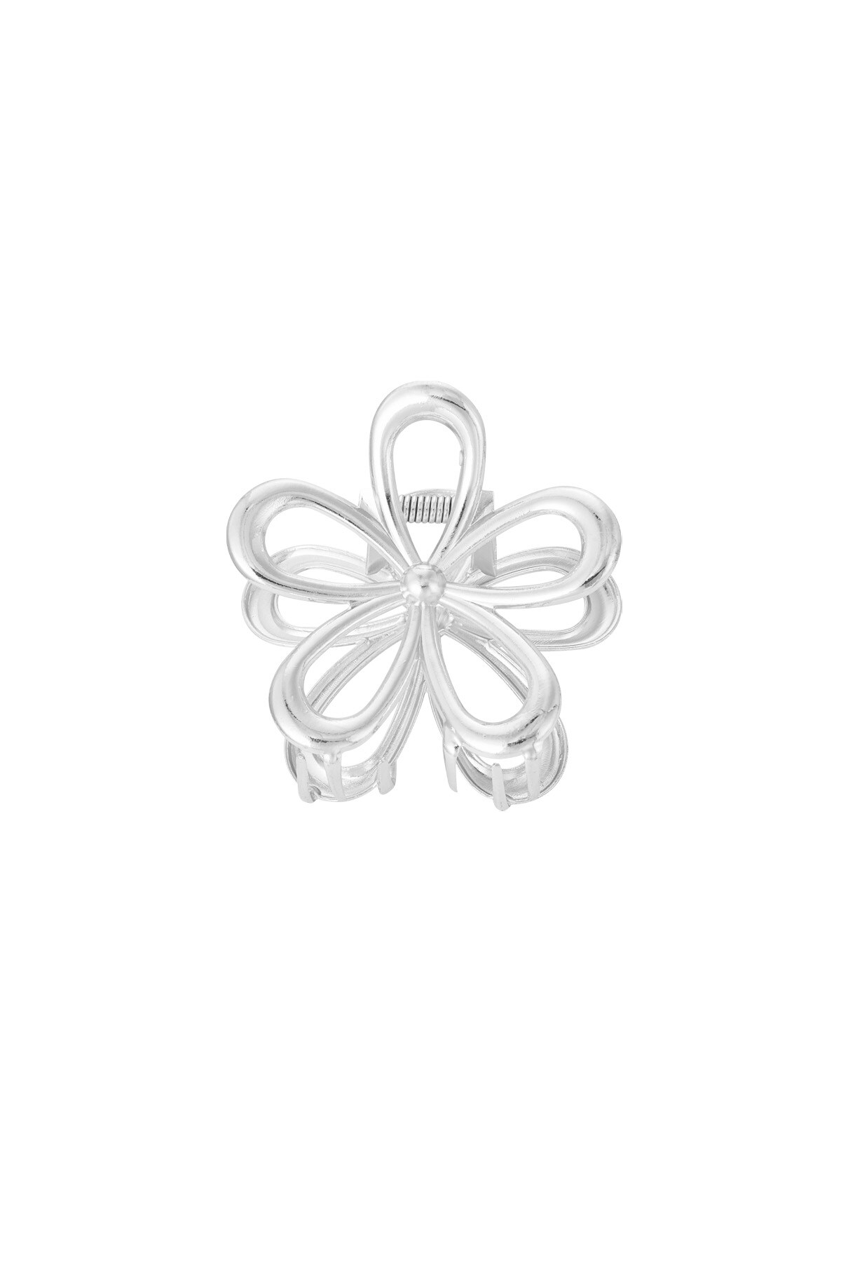 Hair clip flower power - Silver color h5 